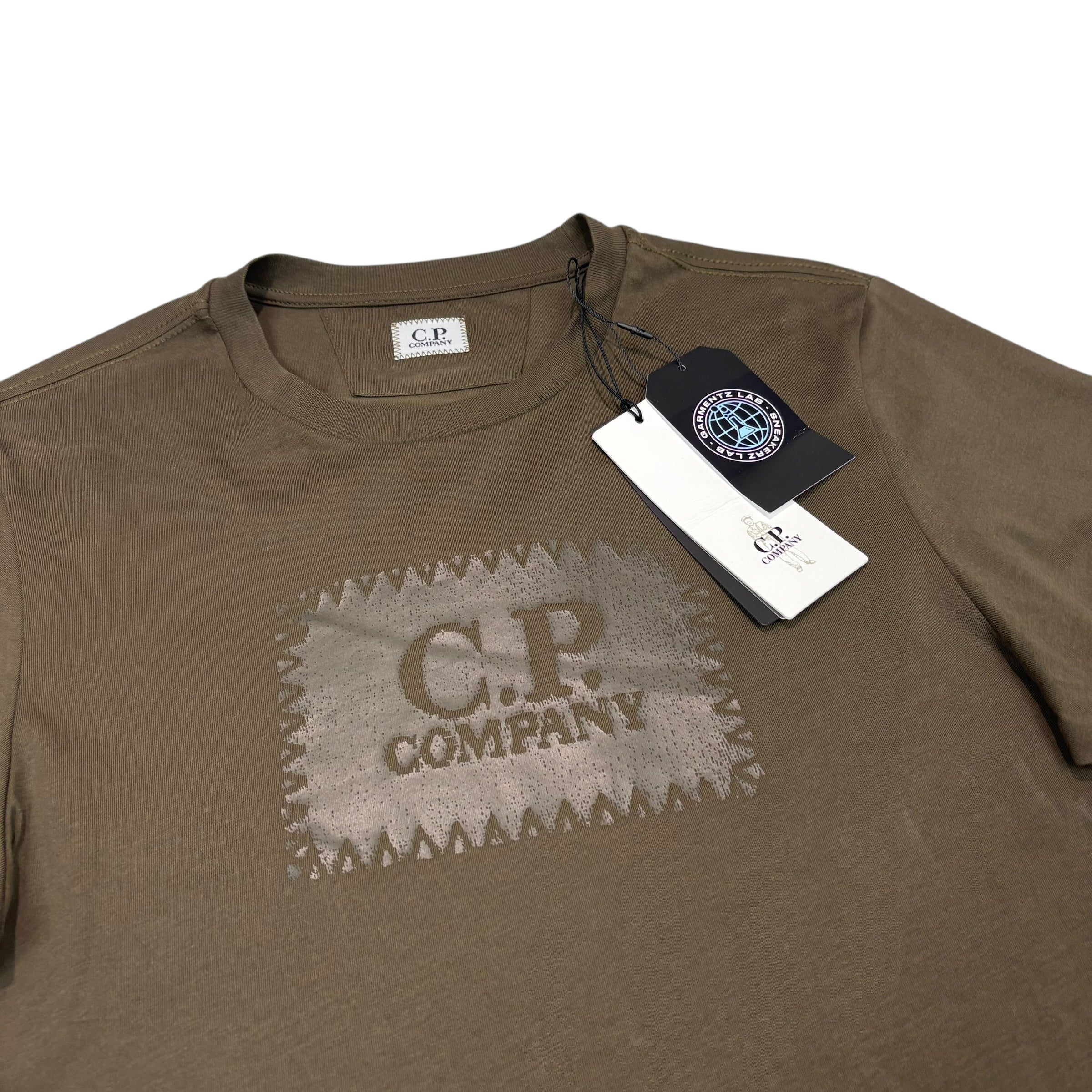 CP Company Duck Green Box Print Spell Out TShirt