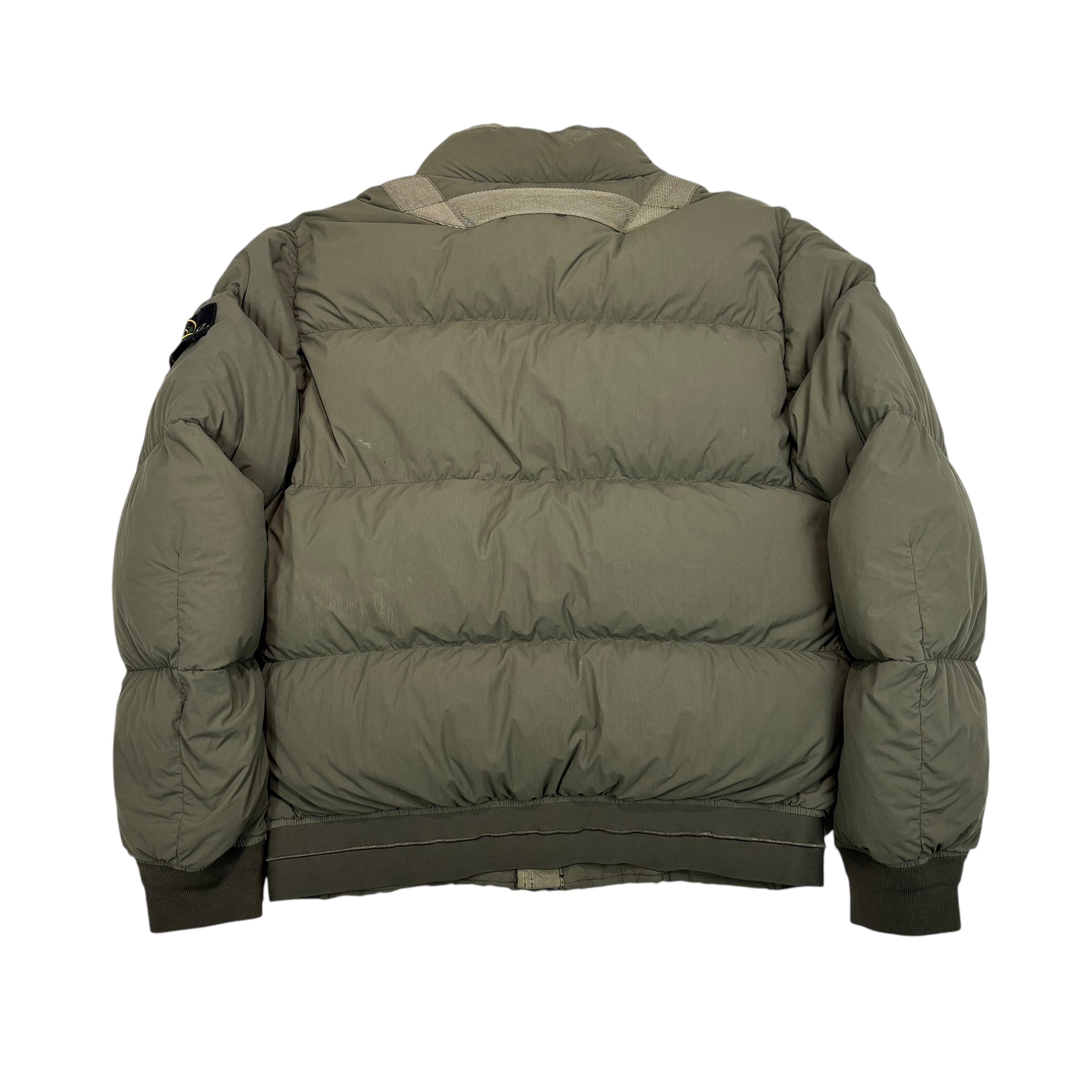 Stone Island Brown Garment Dyed Organic Feel Tela NY Down Jacket
