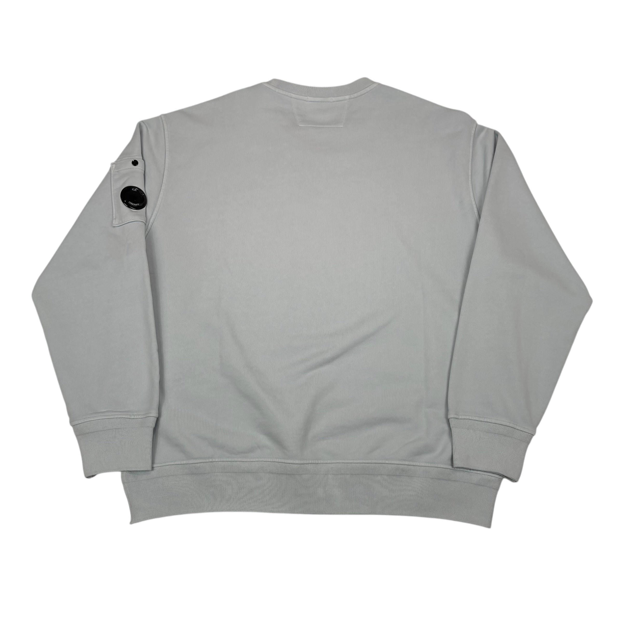CP Company Baby Blue Sigble Goggle Diagonal Fleece Crewneck Jumper