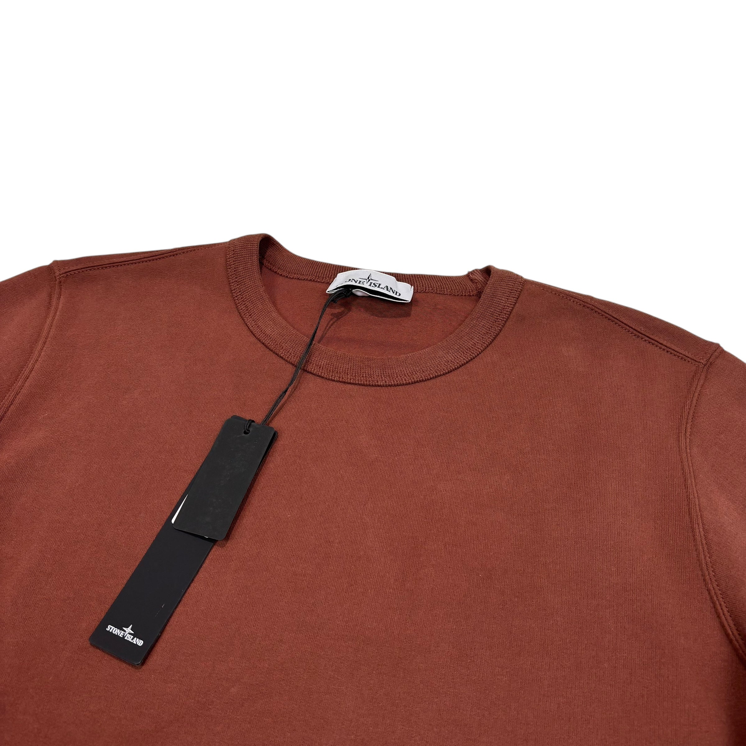 Stone Island Brown Compass-Patch Crewneck Jumper