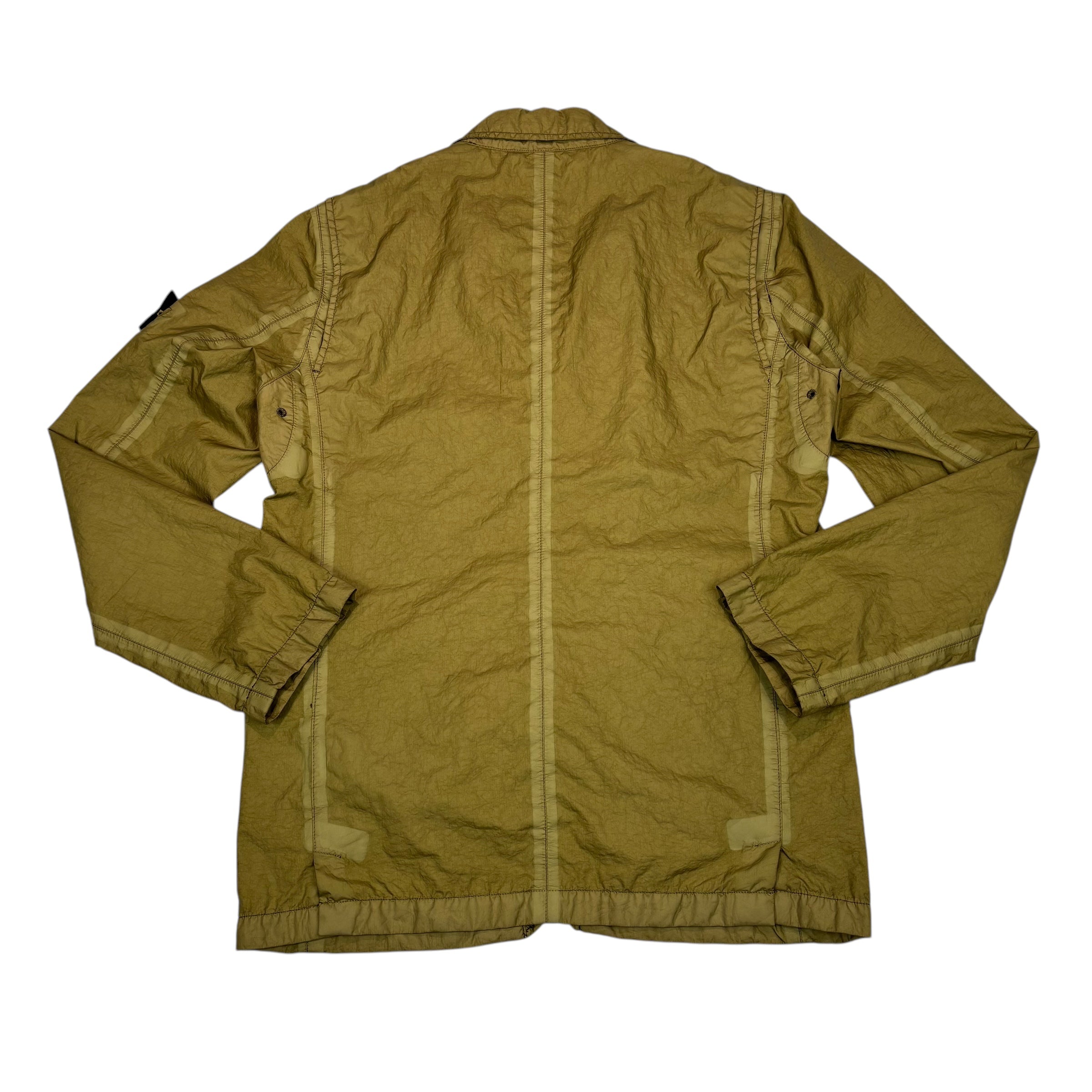 Stone Island Brown Button Up Membrana-TC Compass Patch Jacket