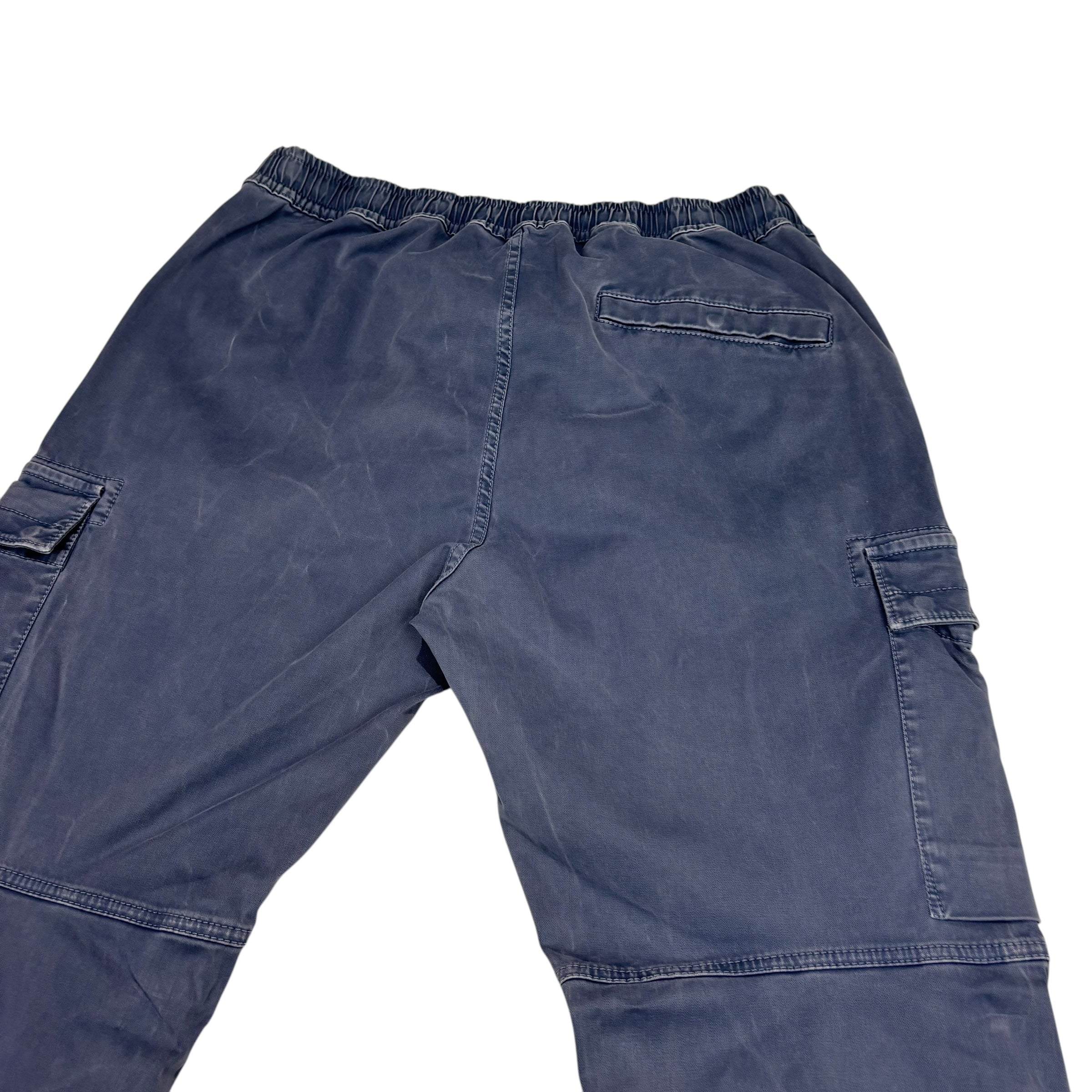Stone Island Blue Brushed Cotton Tapered Cargo Trousers