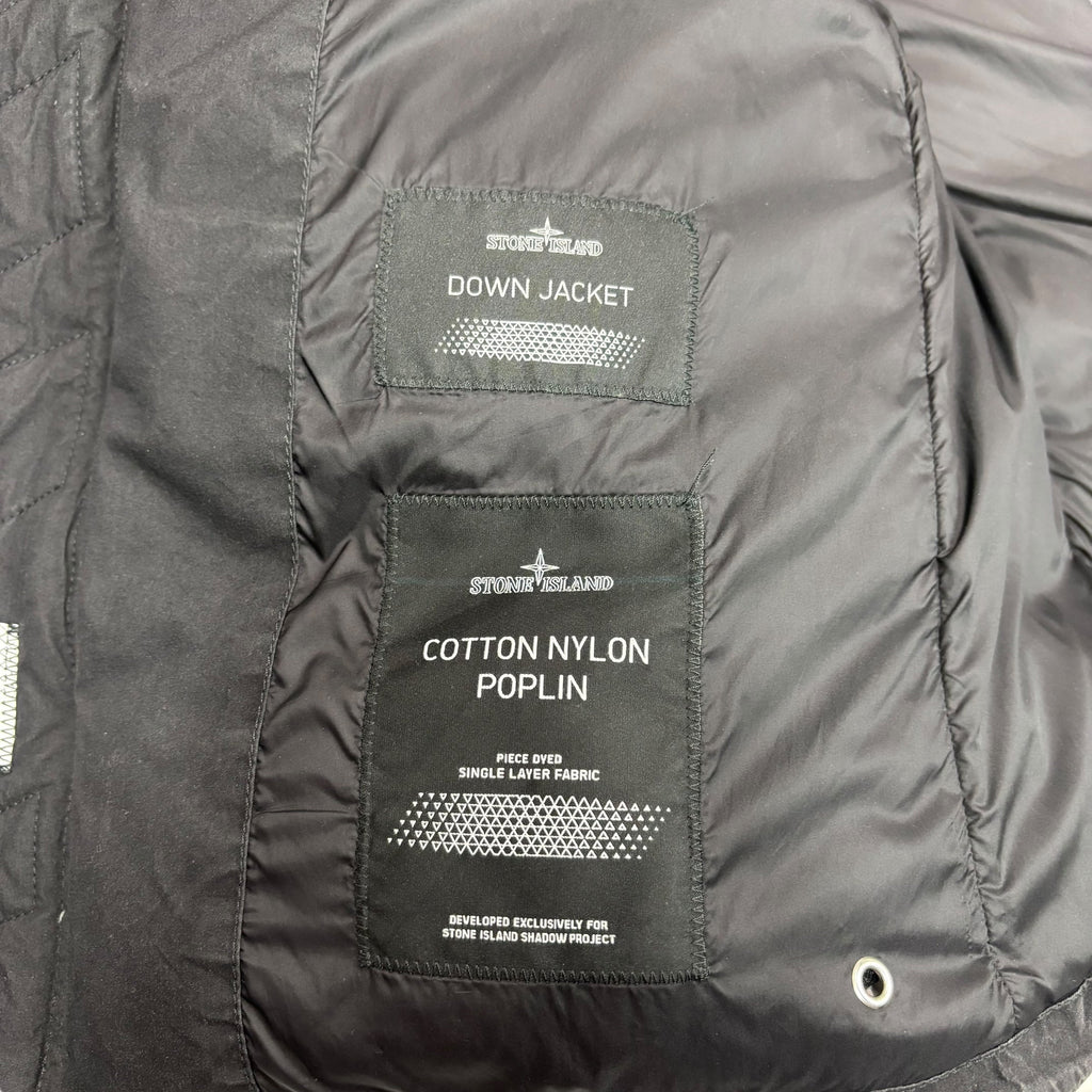 Stone Island Black Shadow Project  Compass-Patch with Removable Arms Cotton Nylon Poplin Down Jacket