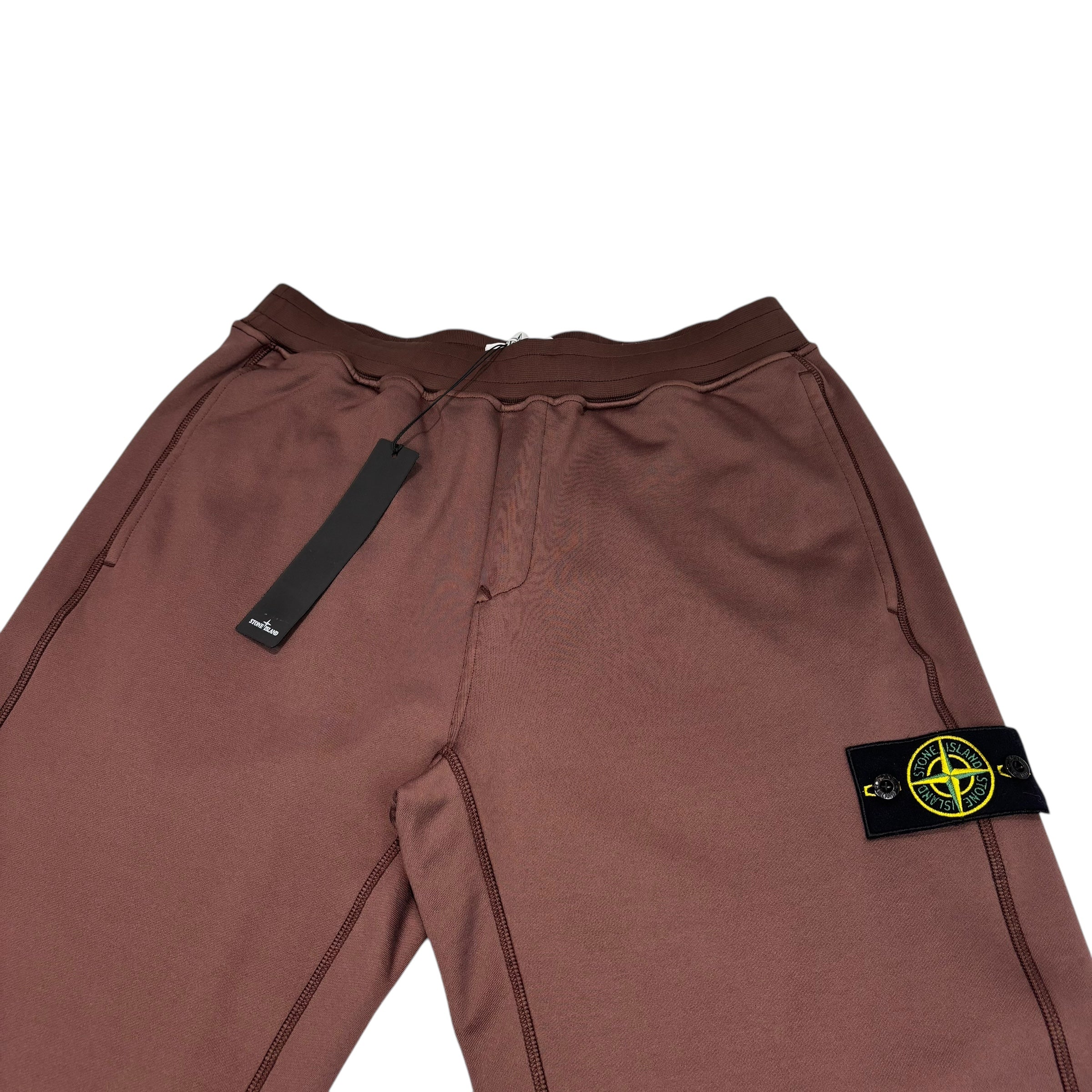 Stone Island Chestnut Brown Cotton Nylon Fleece Joggers