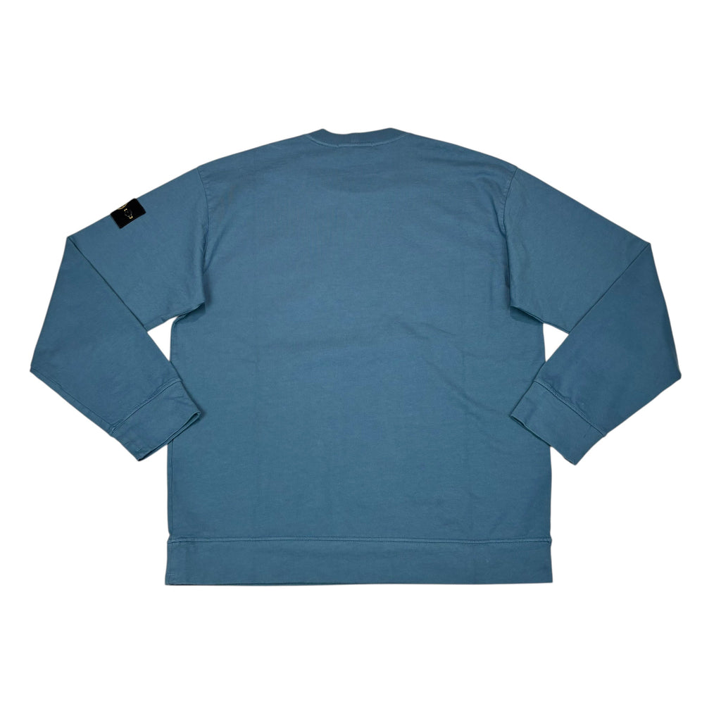 Stone Island Blue Compass-Patch lightweight Crewneck Jumper