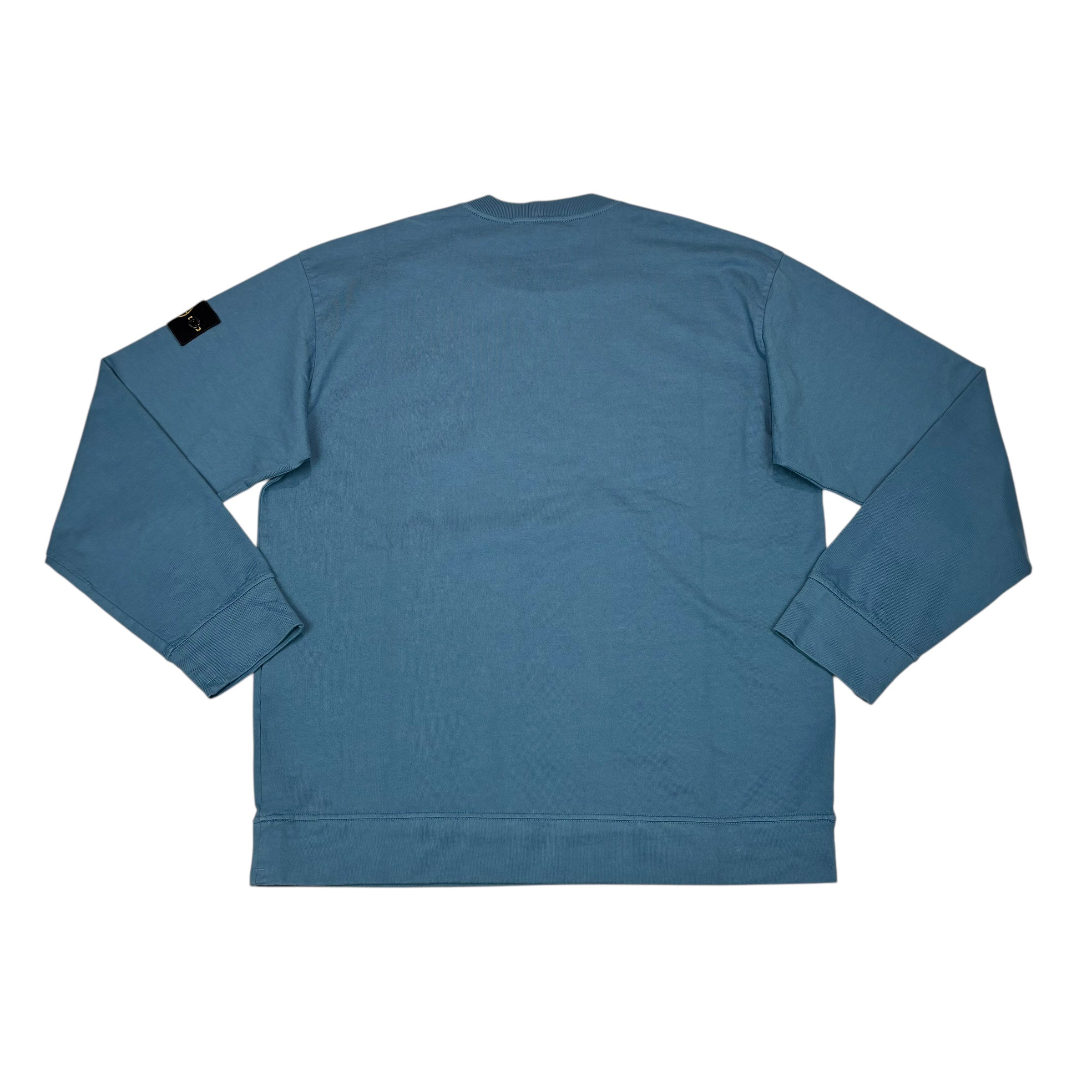 Stone Island Blue Compass-Patch lightweight Crewneck Jumper