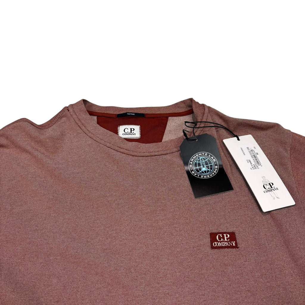 Cp Company Burnt Orange Long Sleeve Box Logo Tshirt