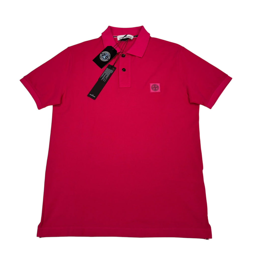 Stone Island Hot Pink Patch Logo Polo Shirt