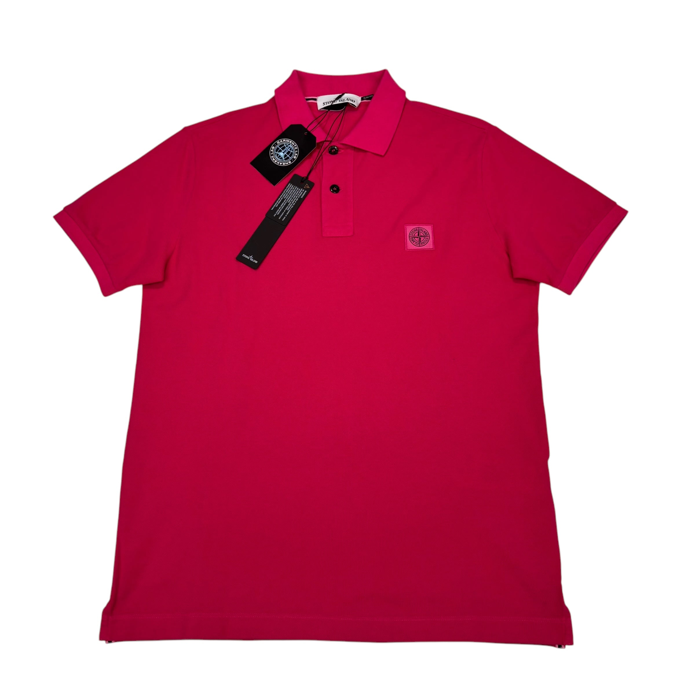 Stone Island Hot Pink Patch Logo Polo Shirt