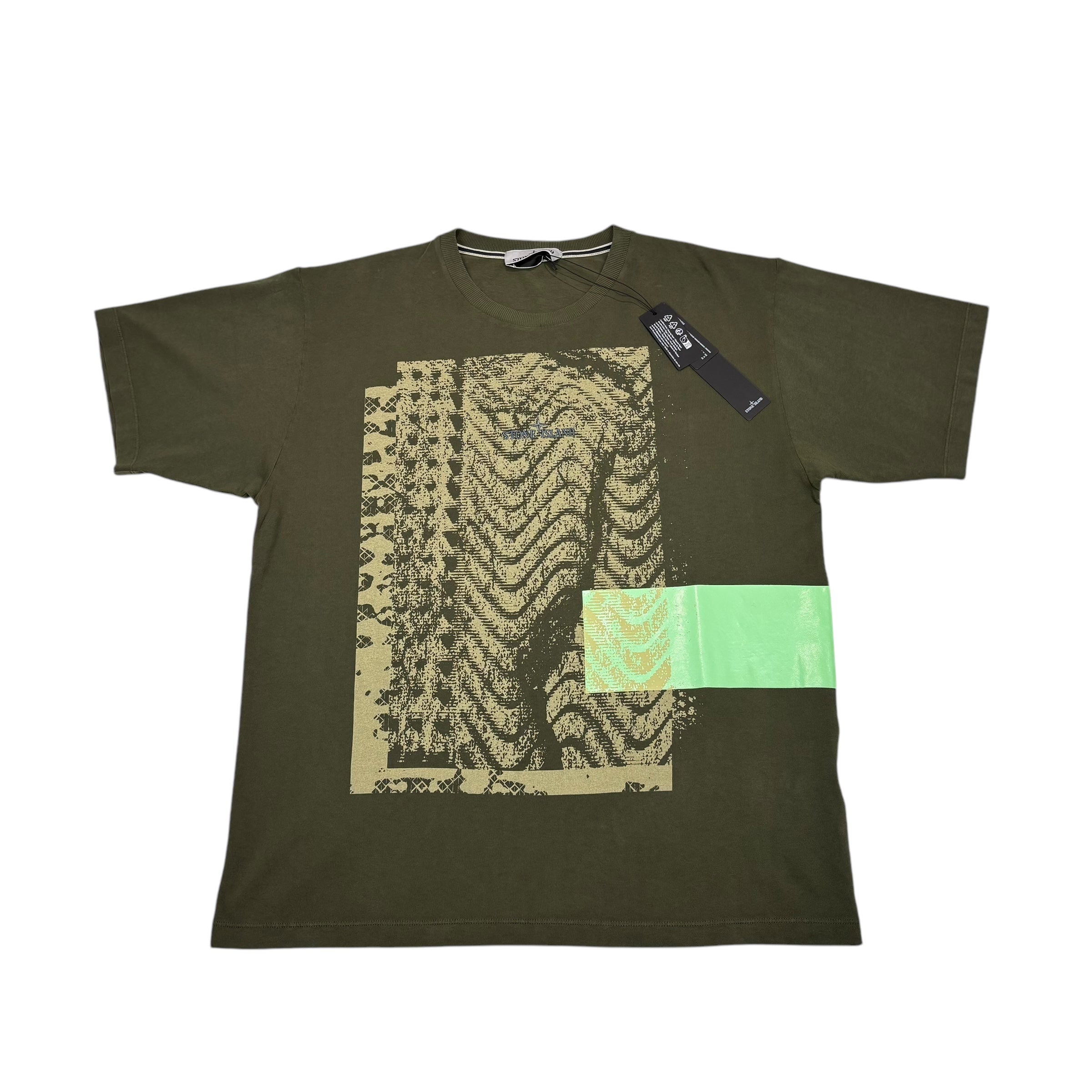 Stone Island Green Large Logo Design TShirts