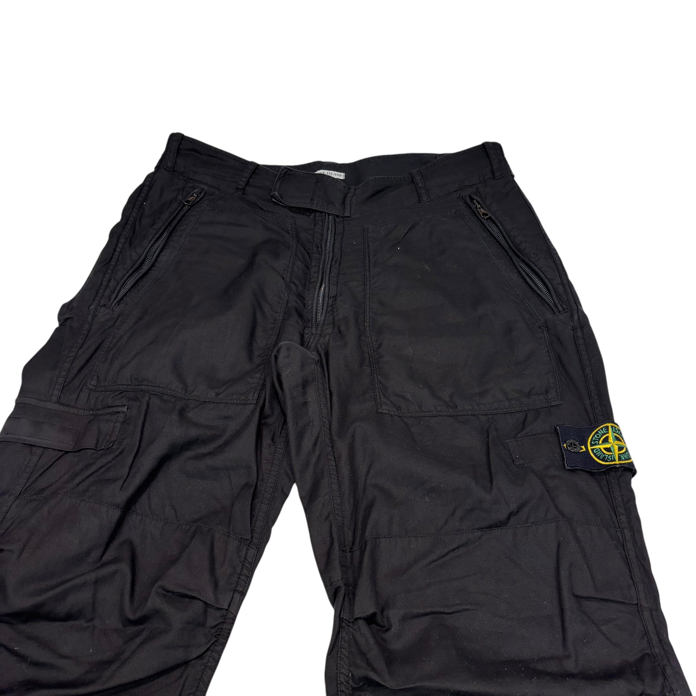 Stone Island Black Compass Patch Trousers