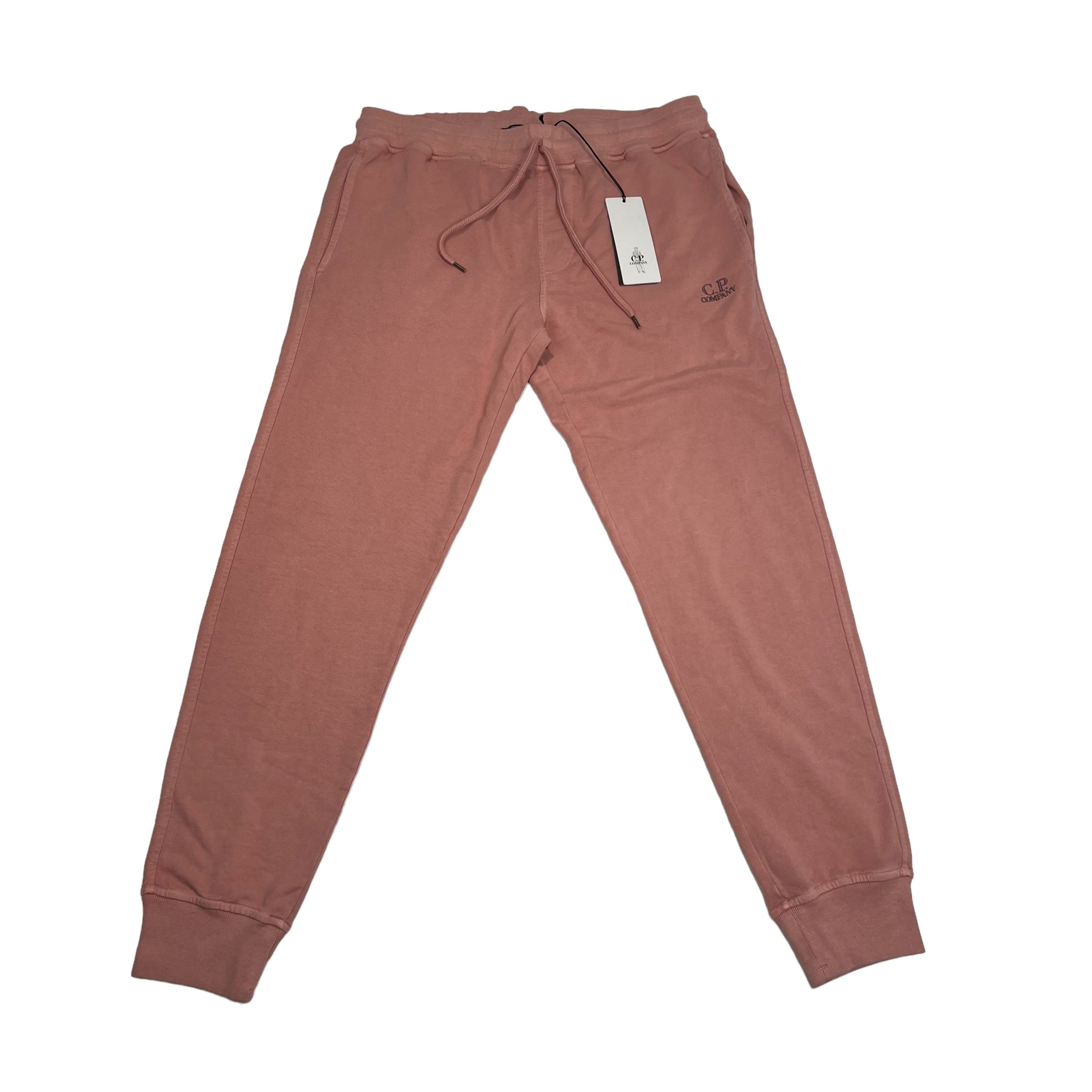 CP Company Mauve Pink Cotton Fleece Logo Joggers