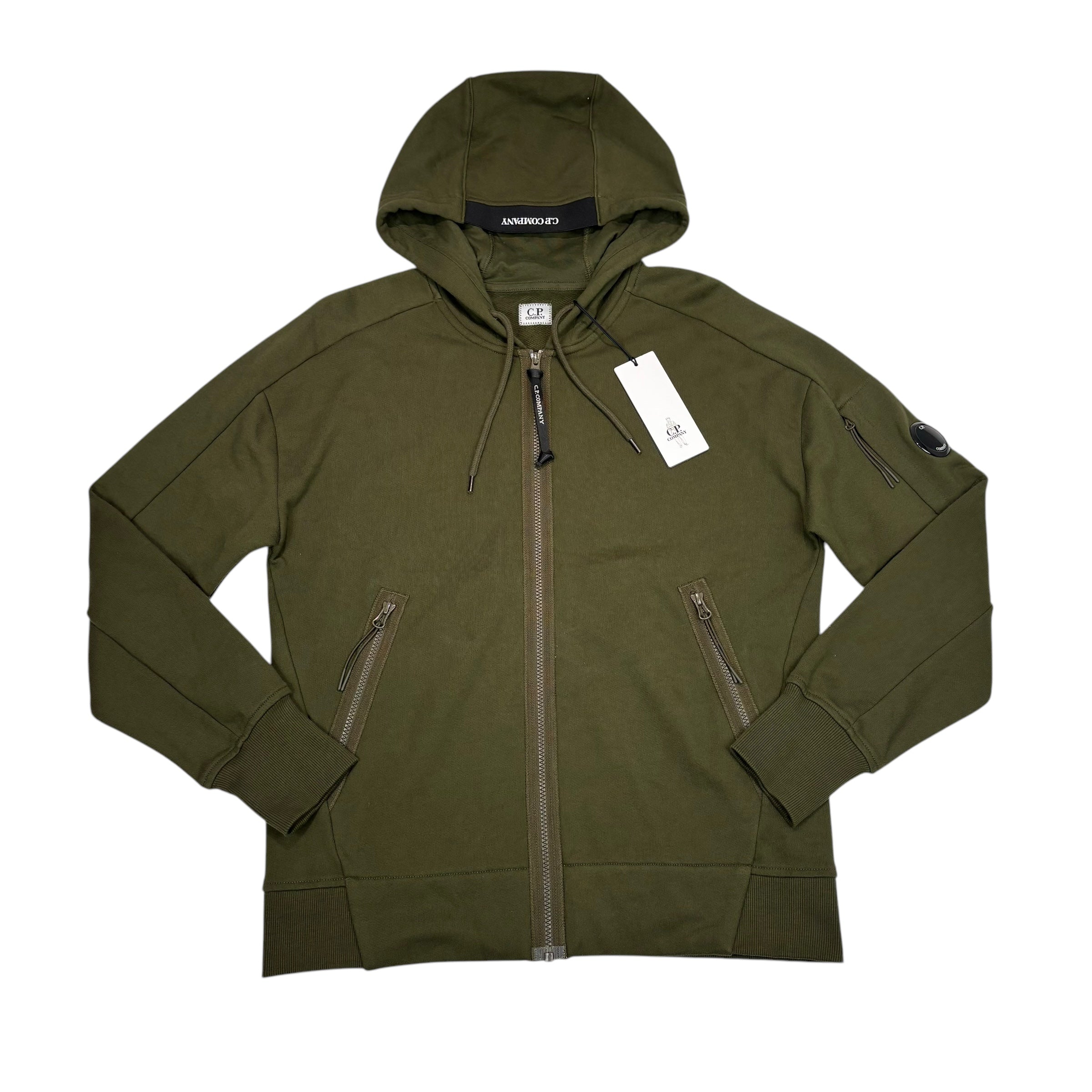 CP Company Duck Green Single Goggle Hooded Zip Up Jacket