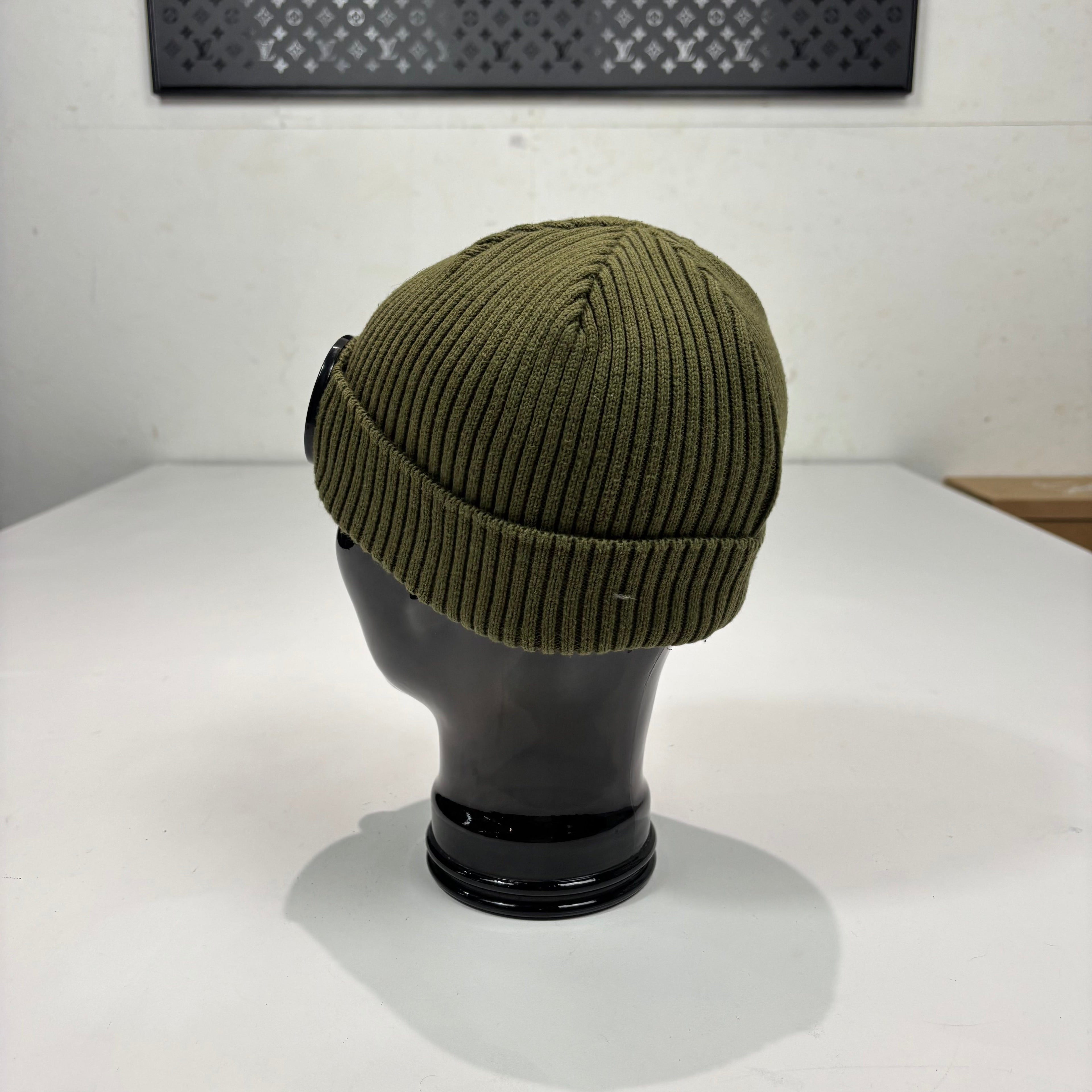 CP Company Green Double Goggle lightweight Cotton Beanie