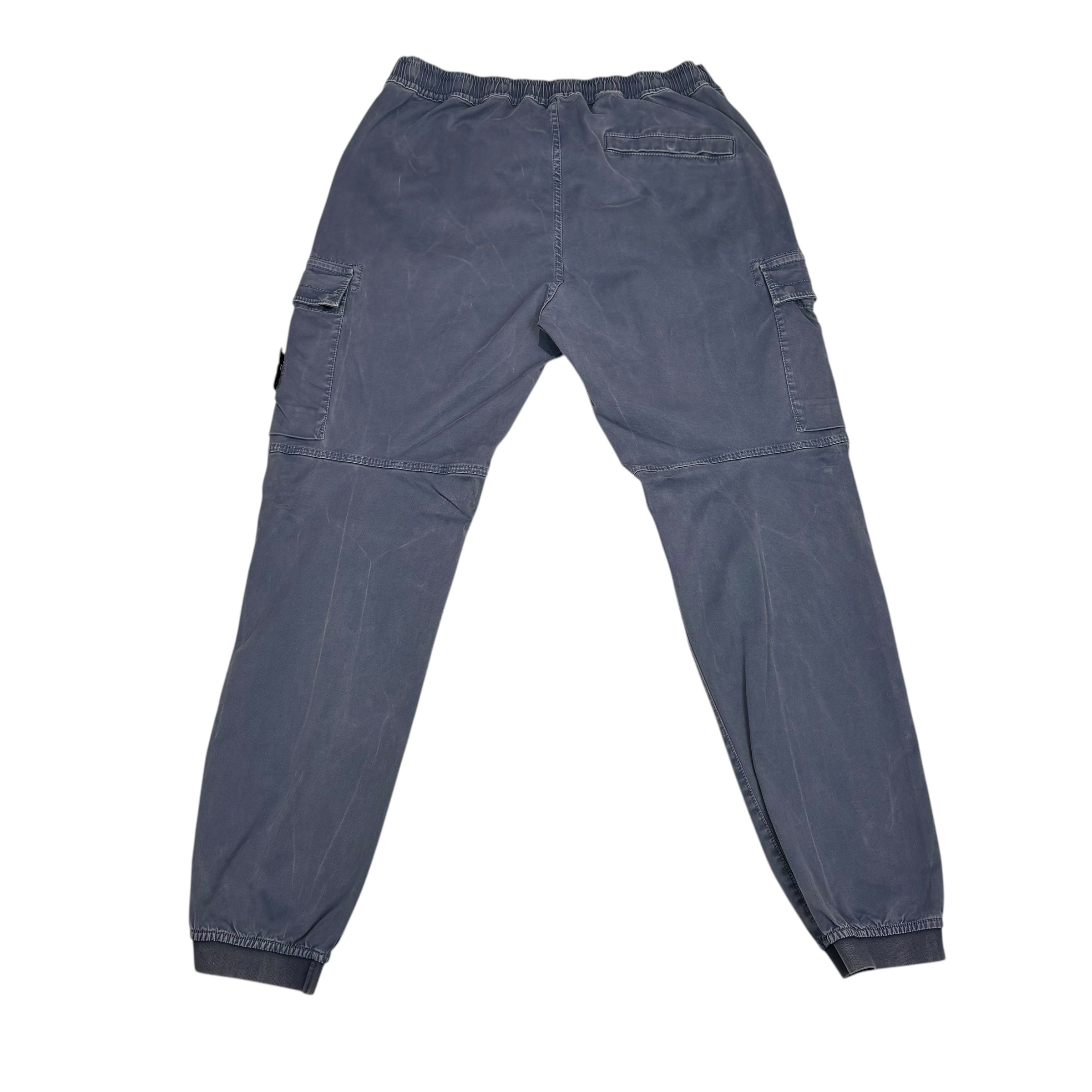 Stone Island Blue Brushed Cotton Tapered Cargo Trousers