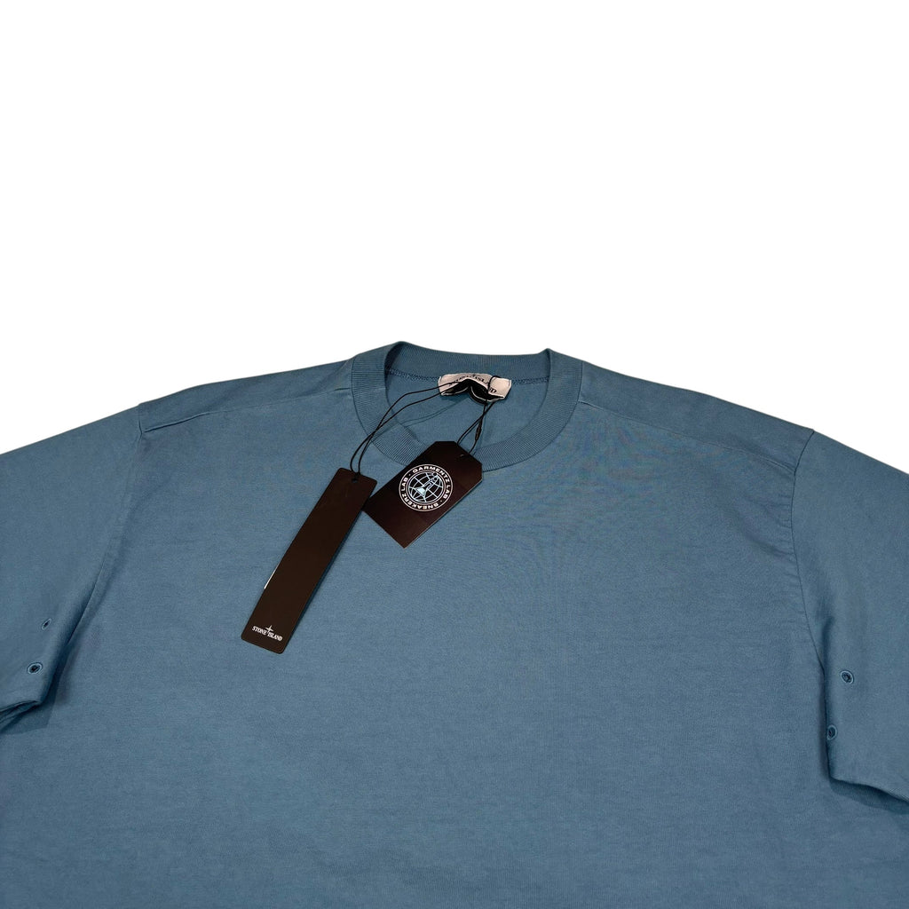 Stone Island Blue Compass-Patch lightweight Crewneck Jumper