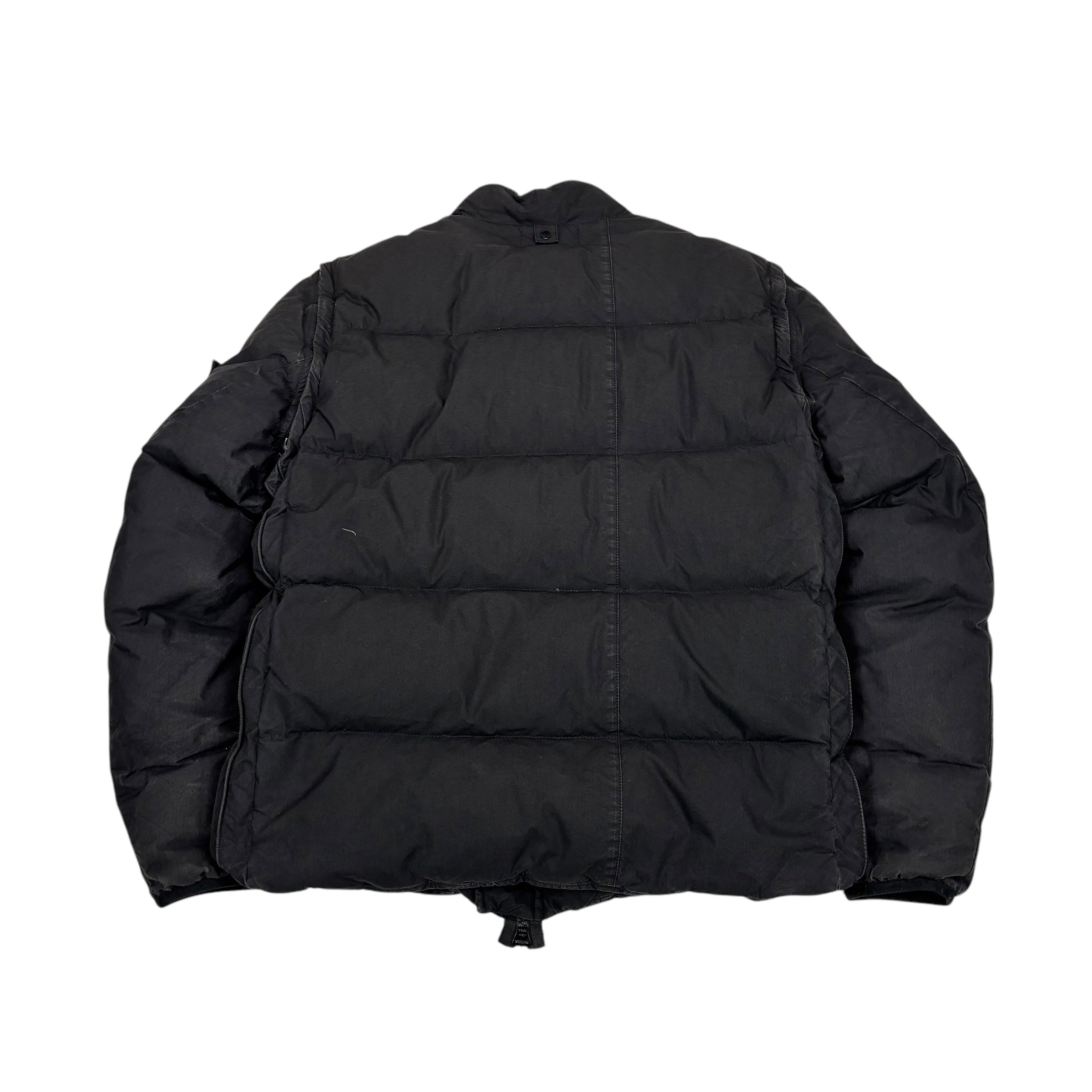 Stone Island Black Shadow Project  Compass-Patch with Removable Arms Cotton Nylon Poplin Down Jacket