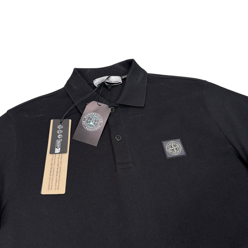 Stone Island Black Patch Logo Polo Shirt