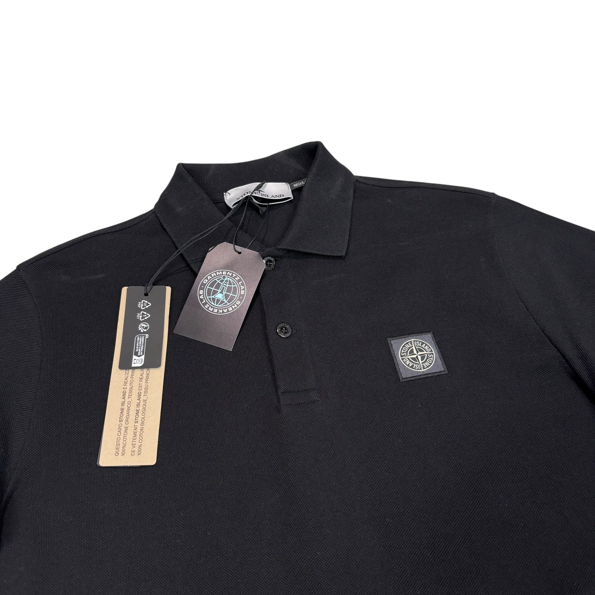 Stone Island Black Patch Logo Polo Shirt