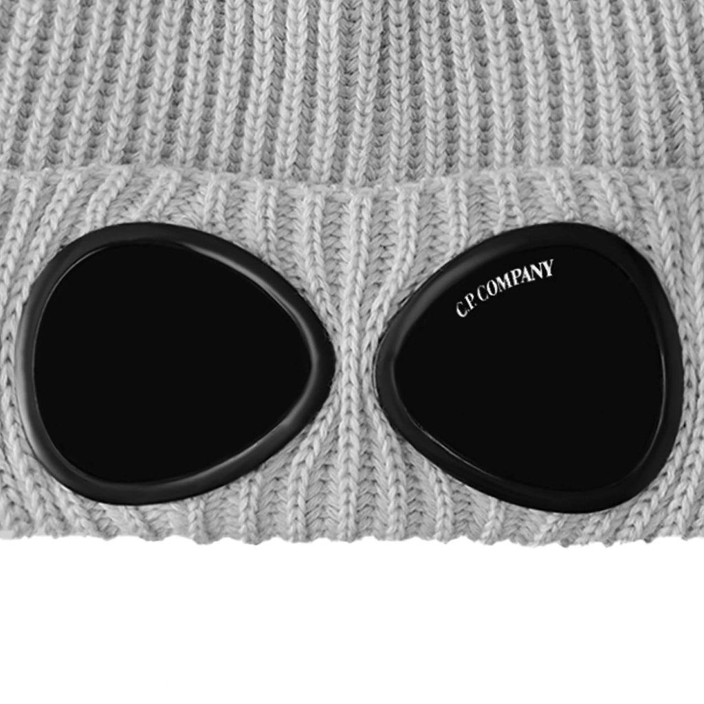 C.P. Company Cotton Goggle Beanie in Greystone Melange
