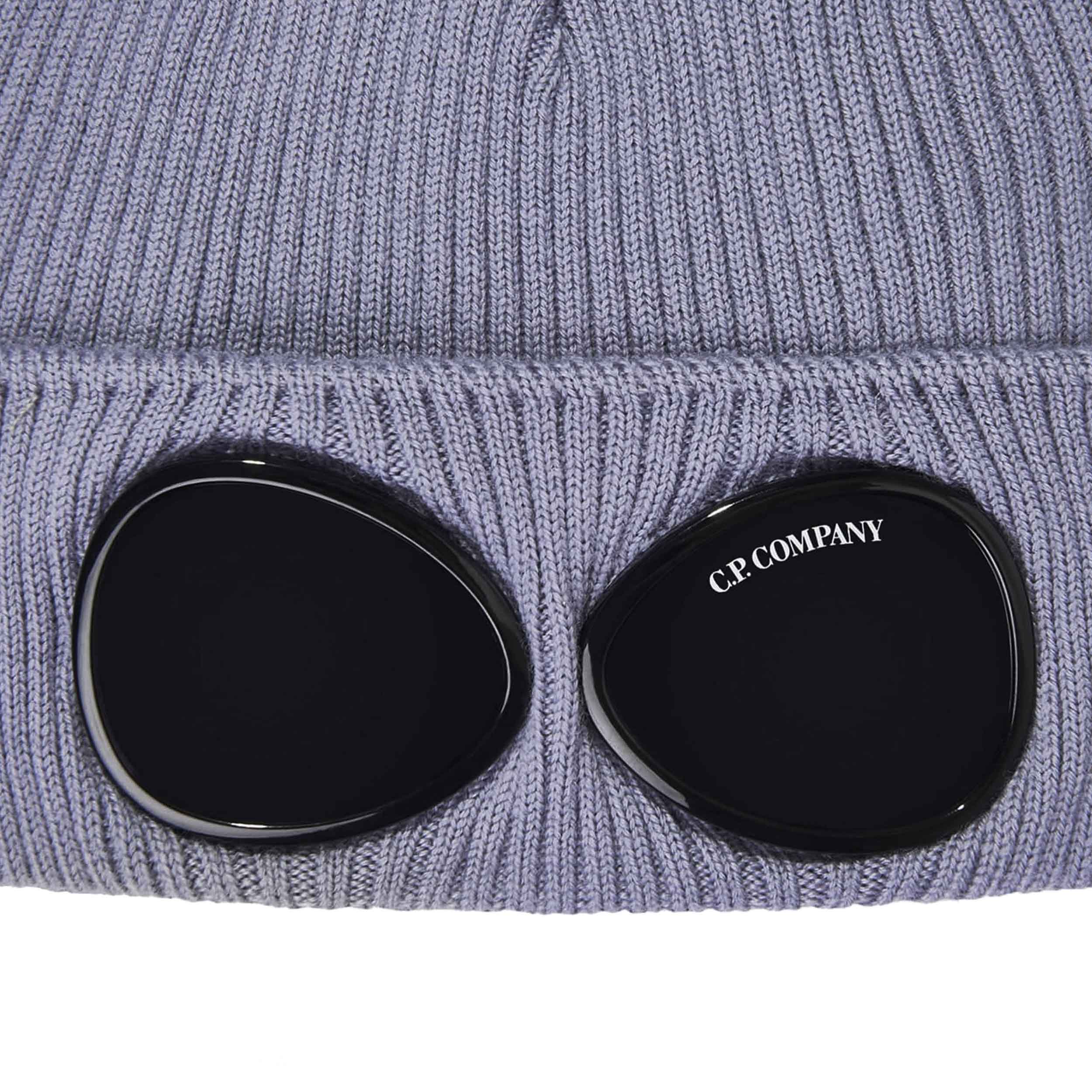 C.P. Company Cotton Goggle Beanie in Lavender Violet