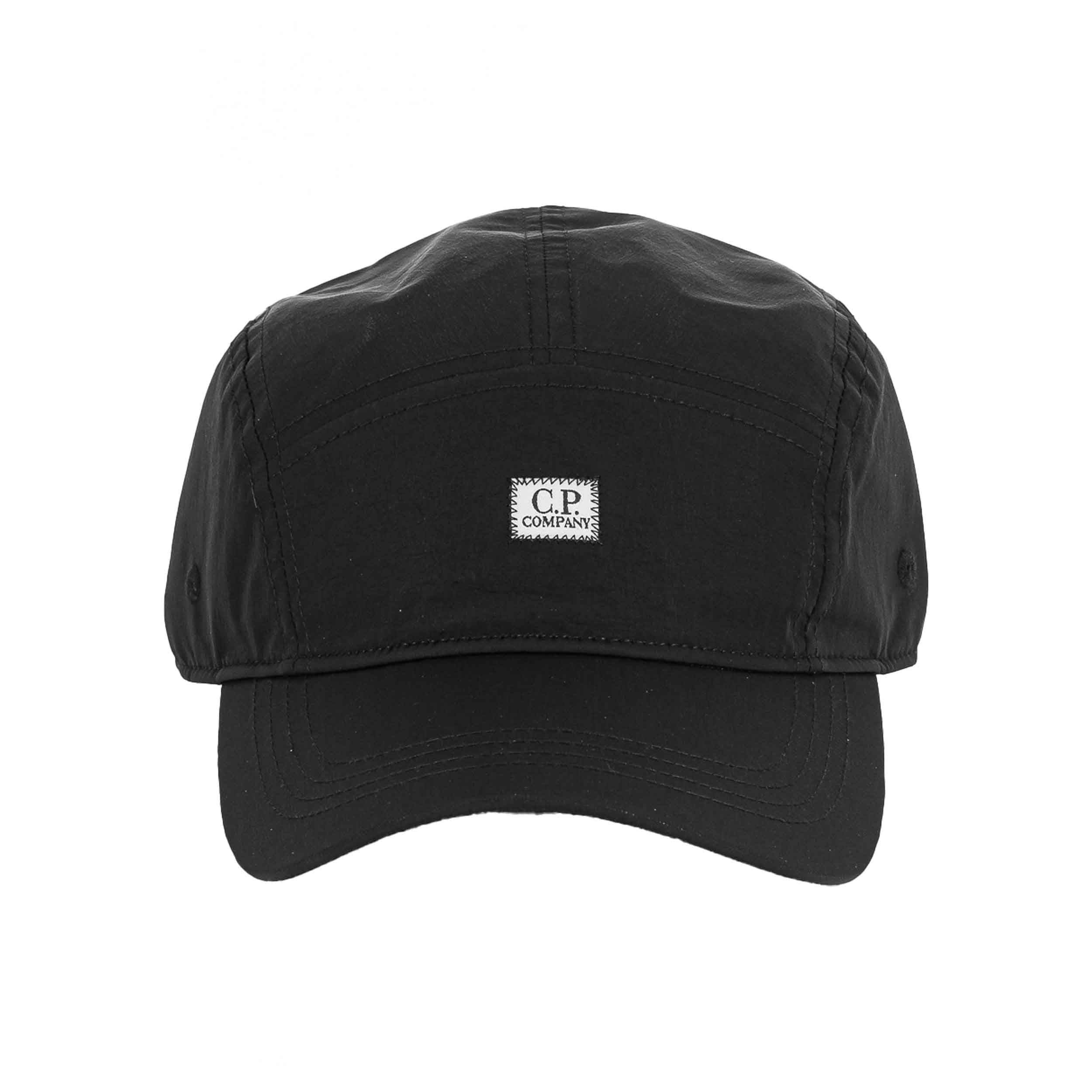 C.P. Company Chrome-R Panelled Baseball Cap in Black