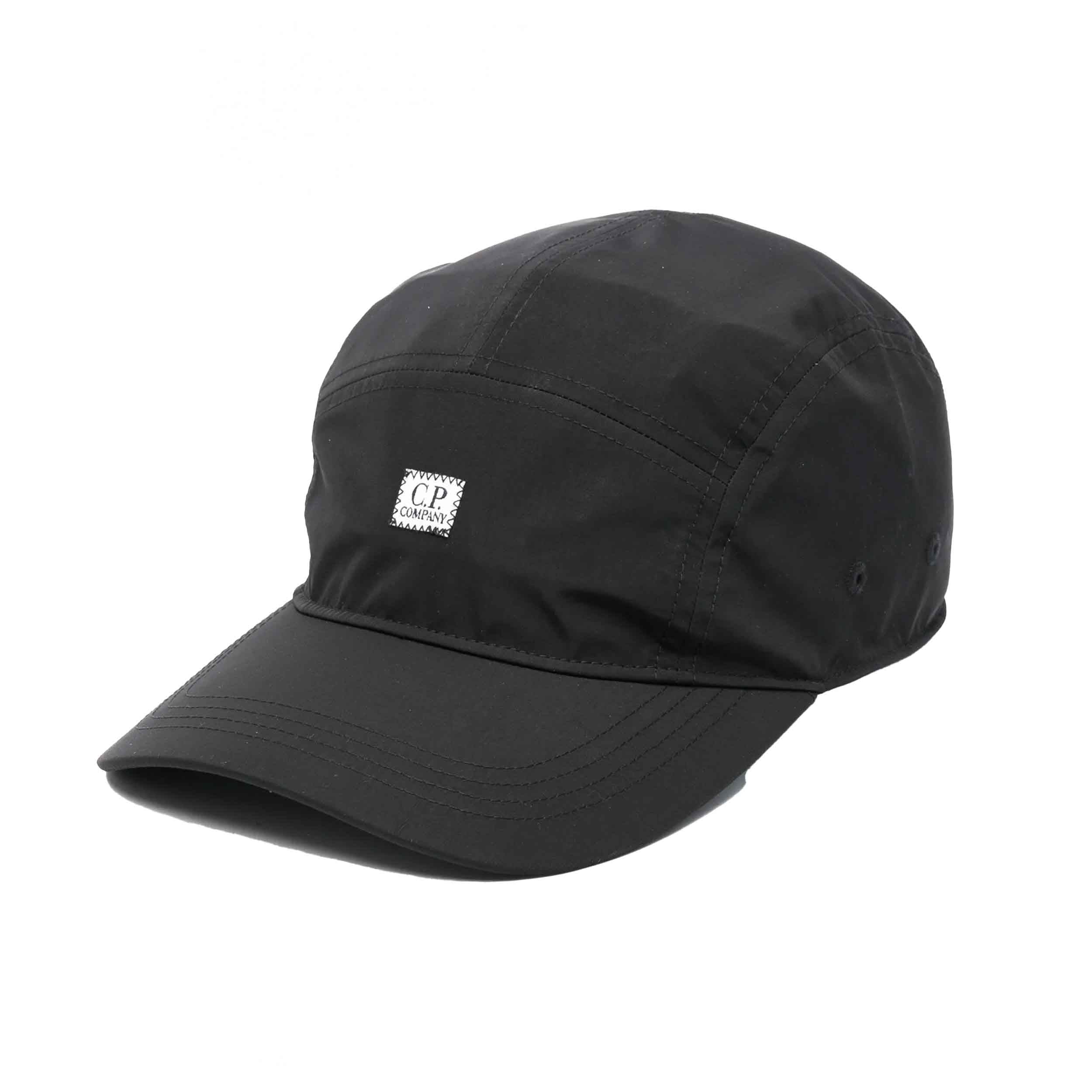 C.P. Company Chrome-R Panelled Baseball Cap in Black