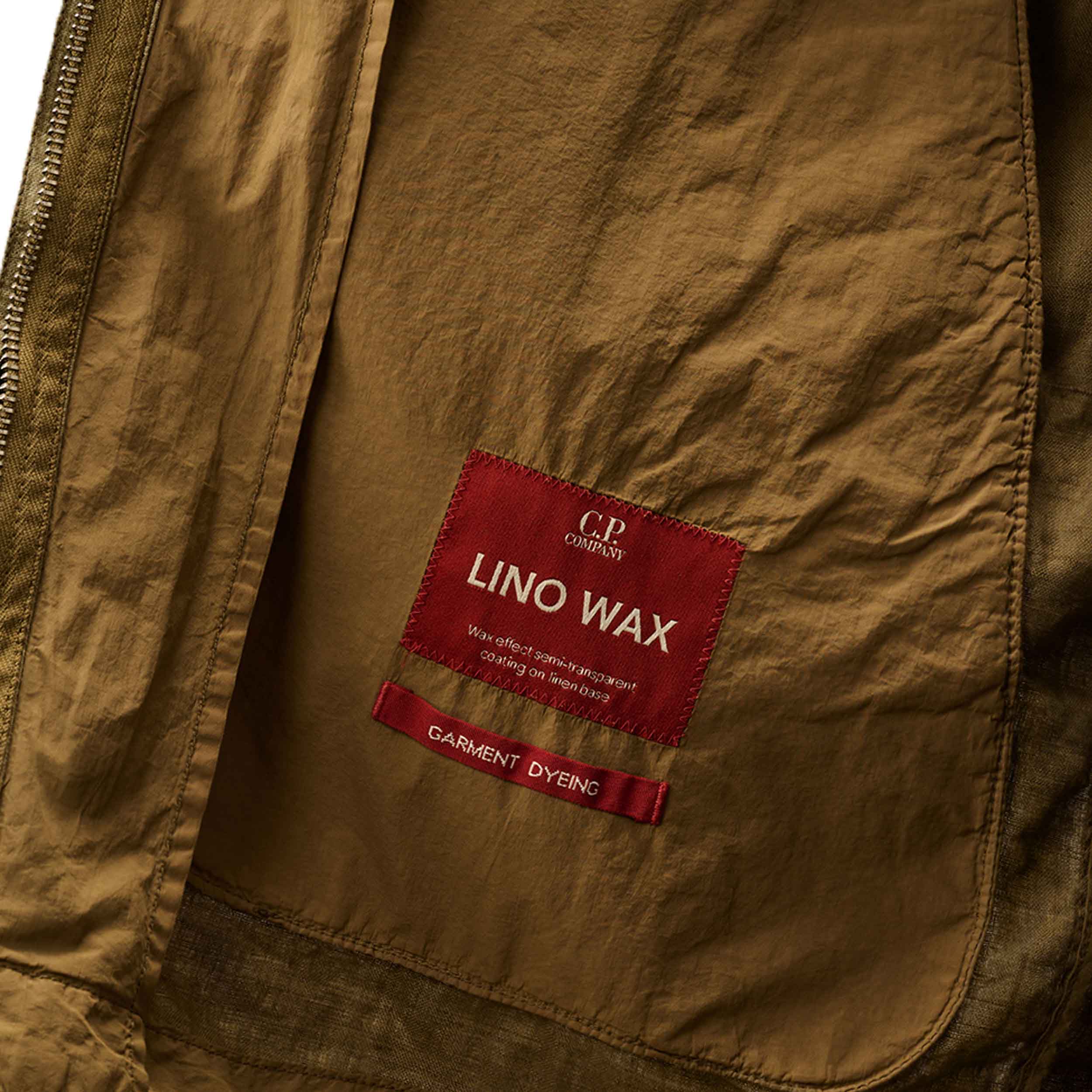 C.P. Company Lino Wax Goggle Jacket in Tree House- Beige