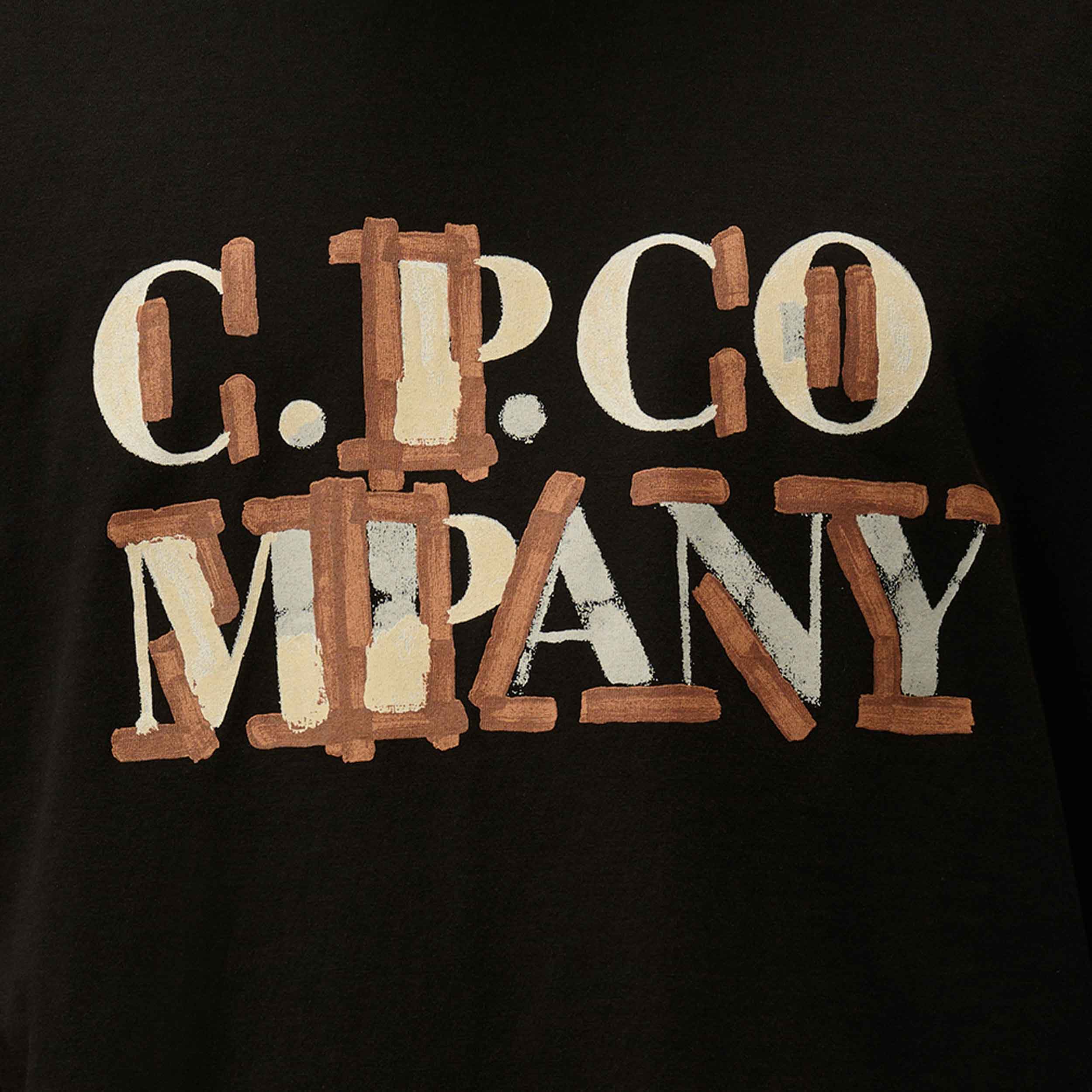 C.P. Company Jersey Blurred Logo T-shirt in Black