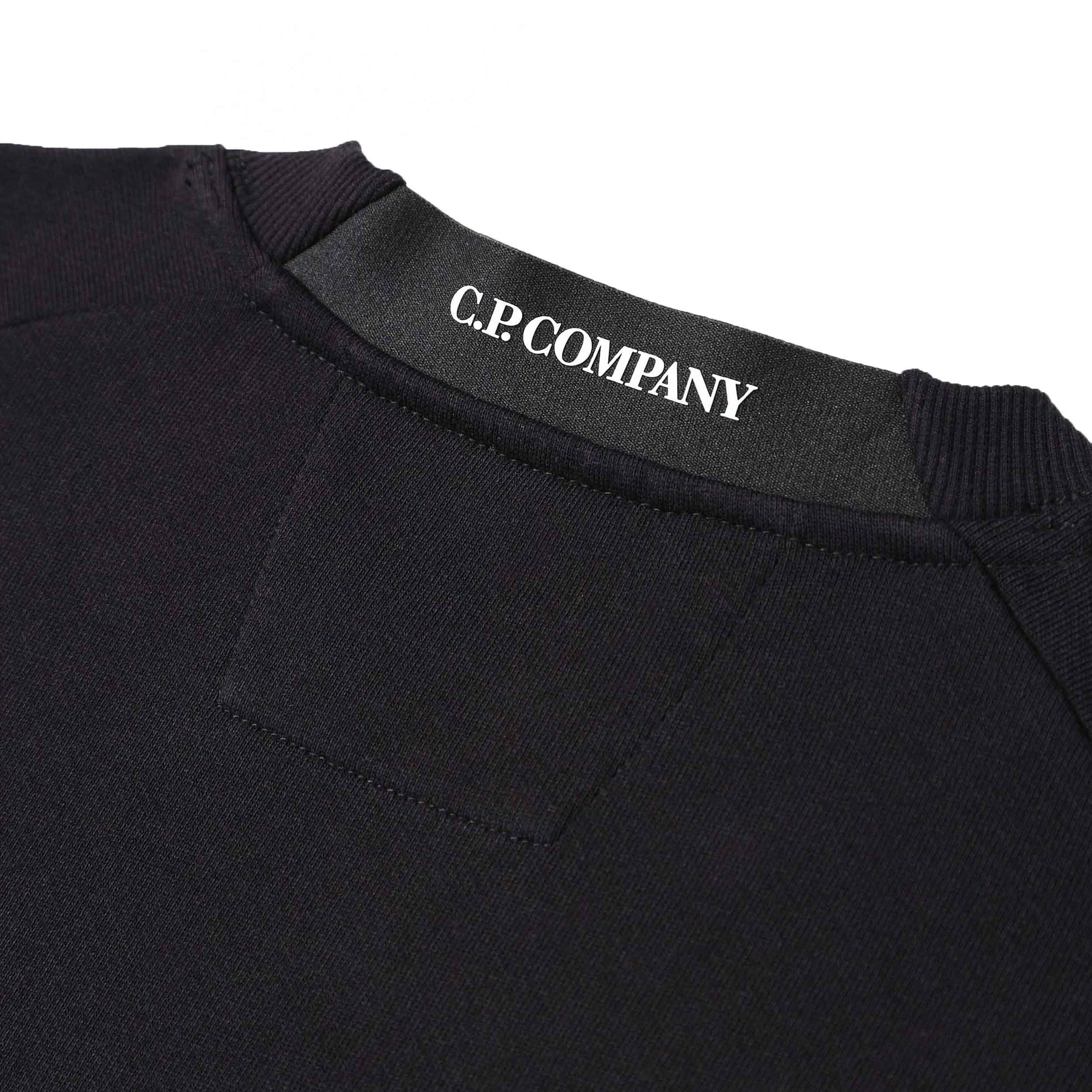 C.P. Company Diagonal Raised Fleece Crewneck Sweatshirt in Black