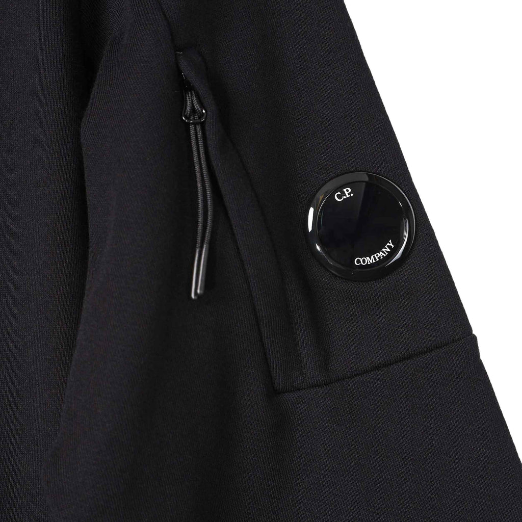 C.P. Company Diagonal Raised Fleece Crewneck Sweatshirt in Black