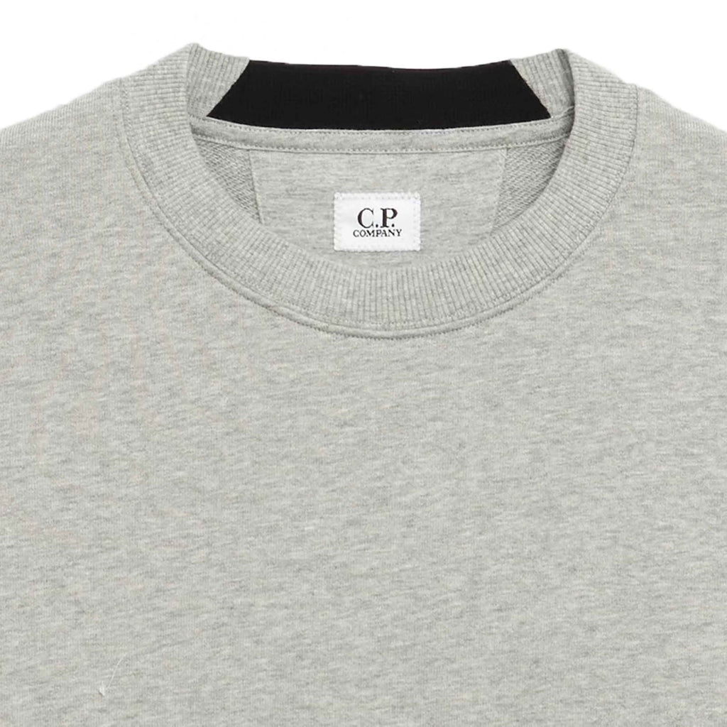C.P. Company Diagonal Raised Fleece Crewneck Sweatshirt in Greystone Melange