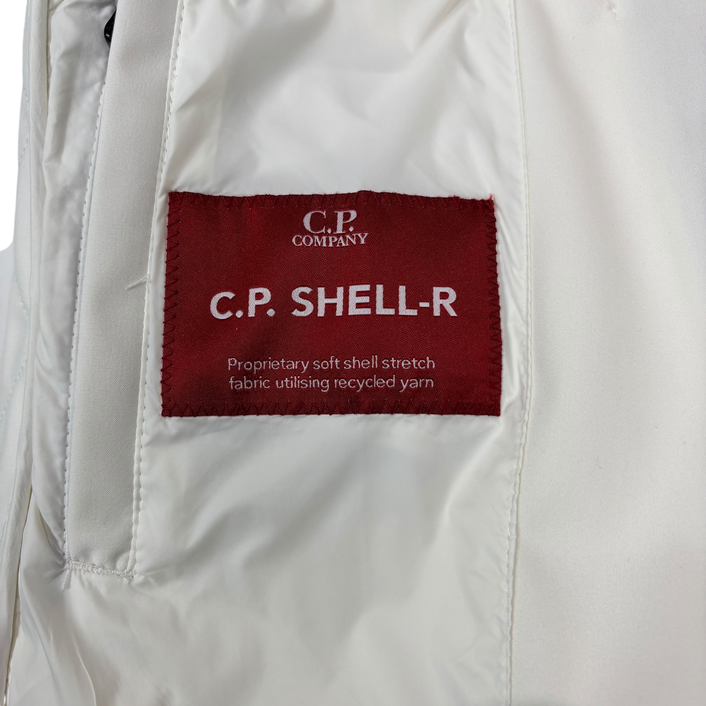 CP Company White Double Goggle Soft Shell Jacket