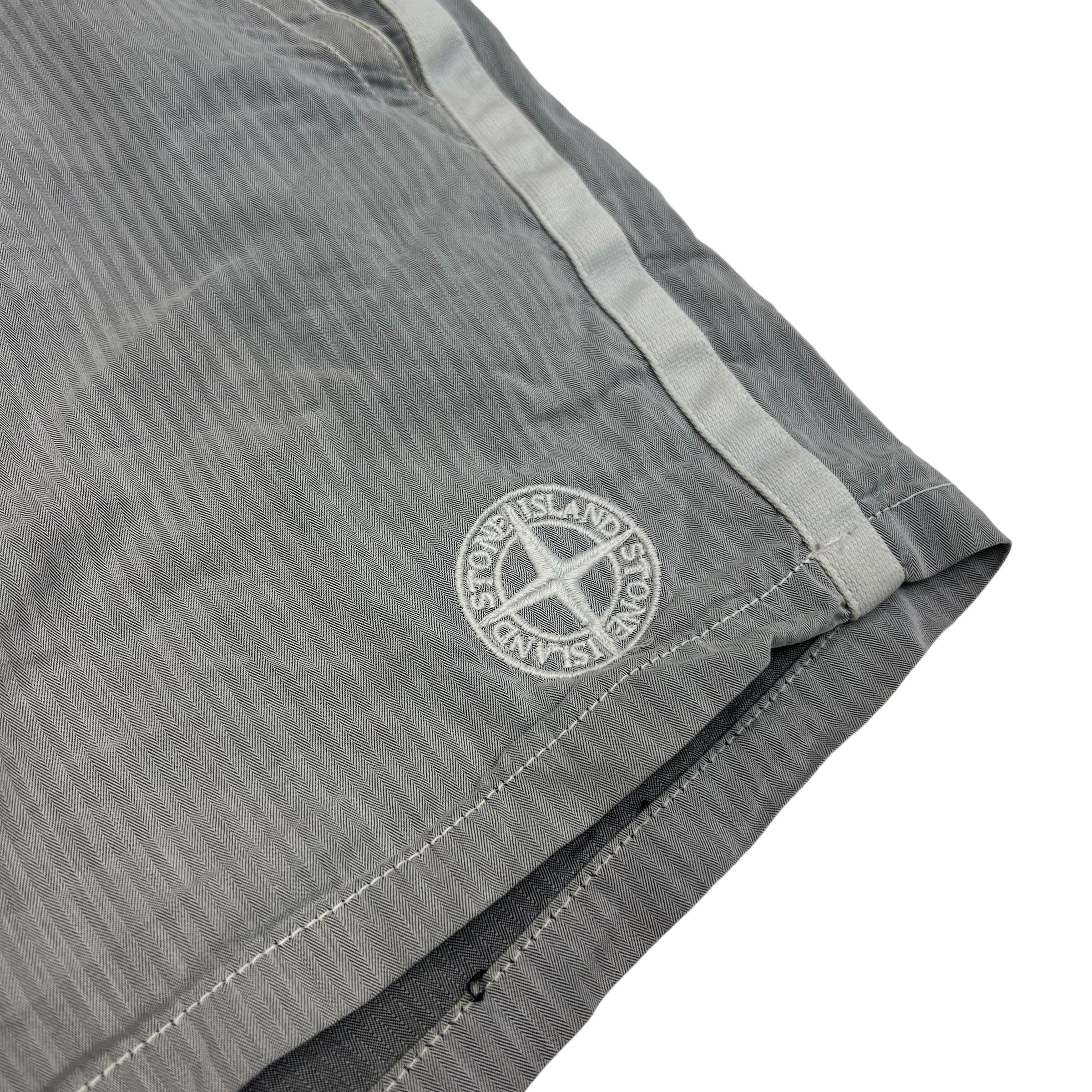 Stone Island Grey Logo-Embroidery Swim Shorts