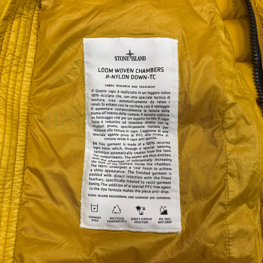 Stone Island Yellow Loom Woven chambers R-Nylon Down-TC Jacket