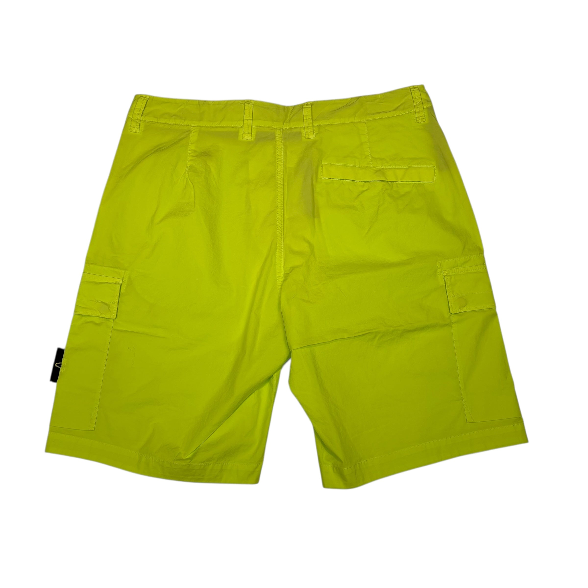 Stone Island Yellow Compass-Patch Cargo Shorts