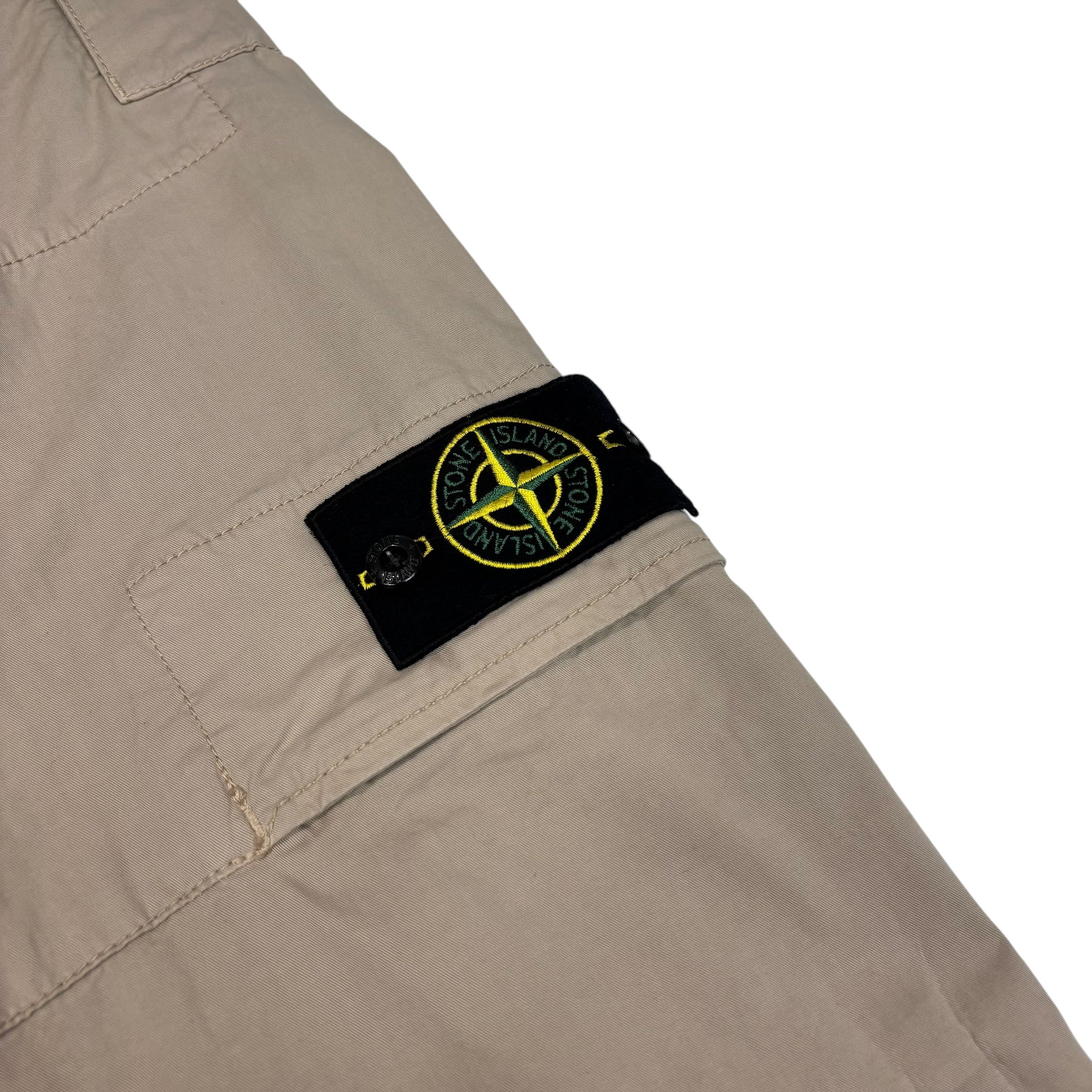 Stone Island Beige Compass-Patch Zip-Pocket Trousers