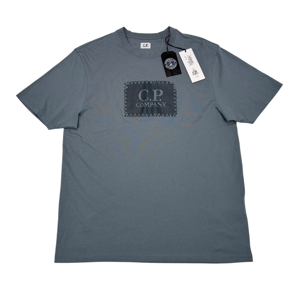 CP Company Stormy Weather Blue Printed Spell Out TShirt