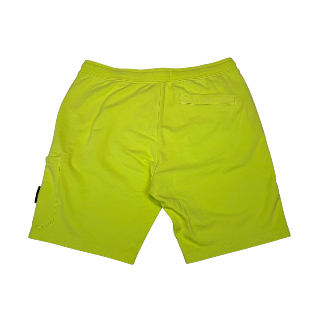 Stone Island Yellow Cotton Compass-Patch Shorts