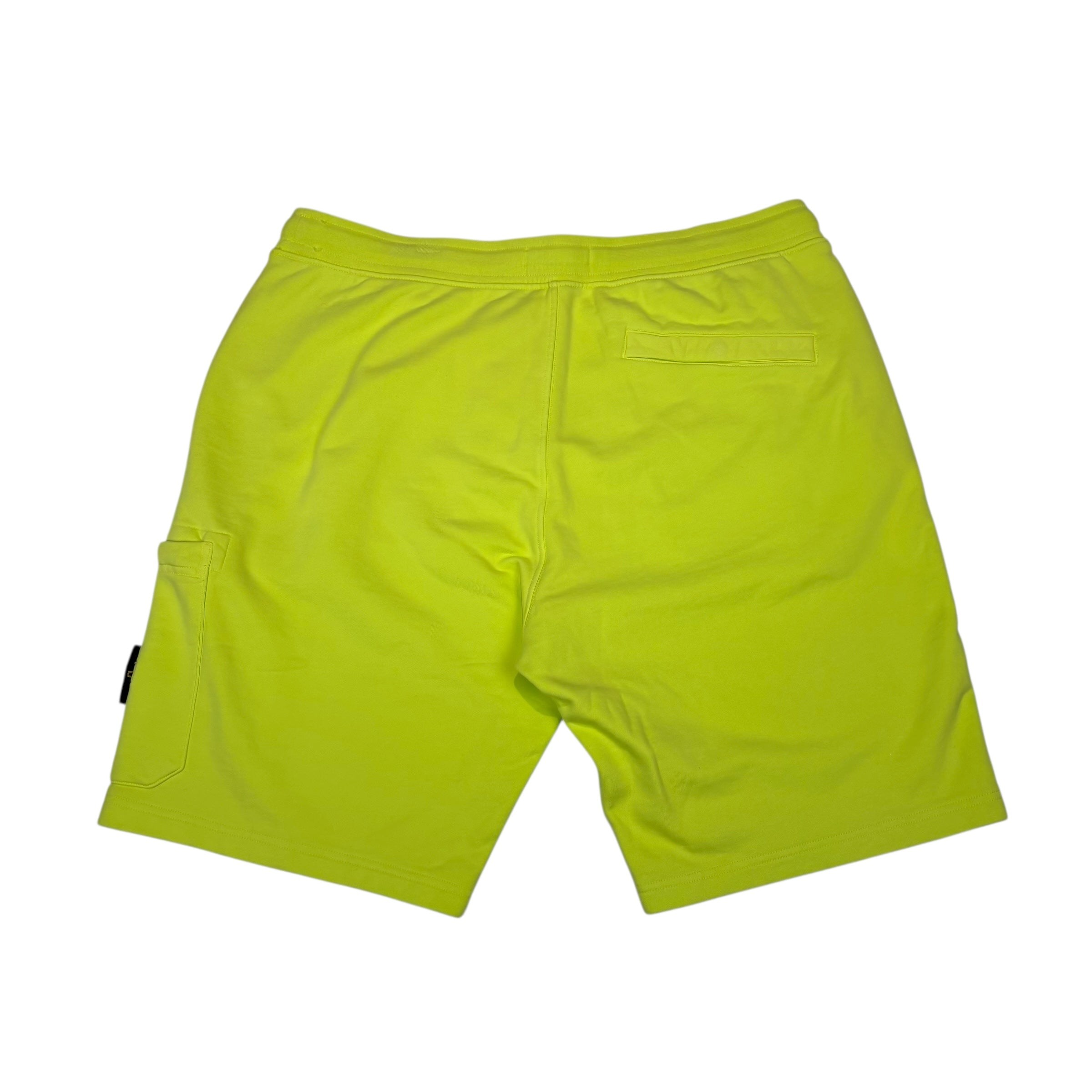 Stone Island Yellow Cotton Compass-Patch Shorts