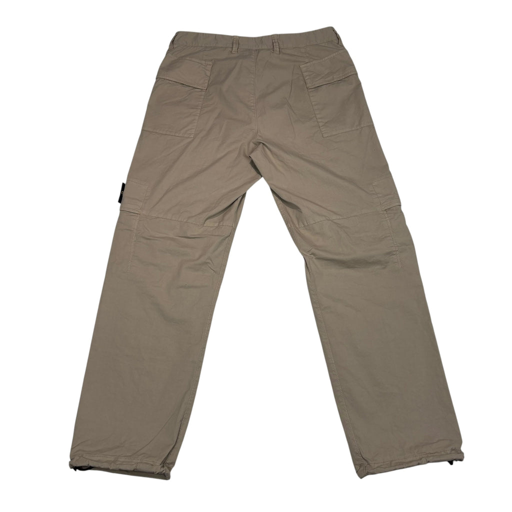 Stone Island Beige Compass-Patch Zip-Pocket Trousers