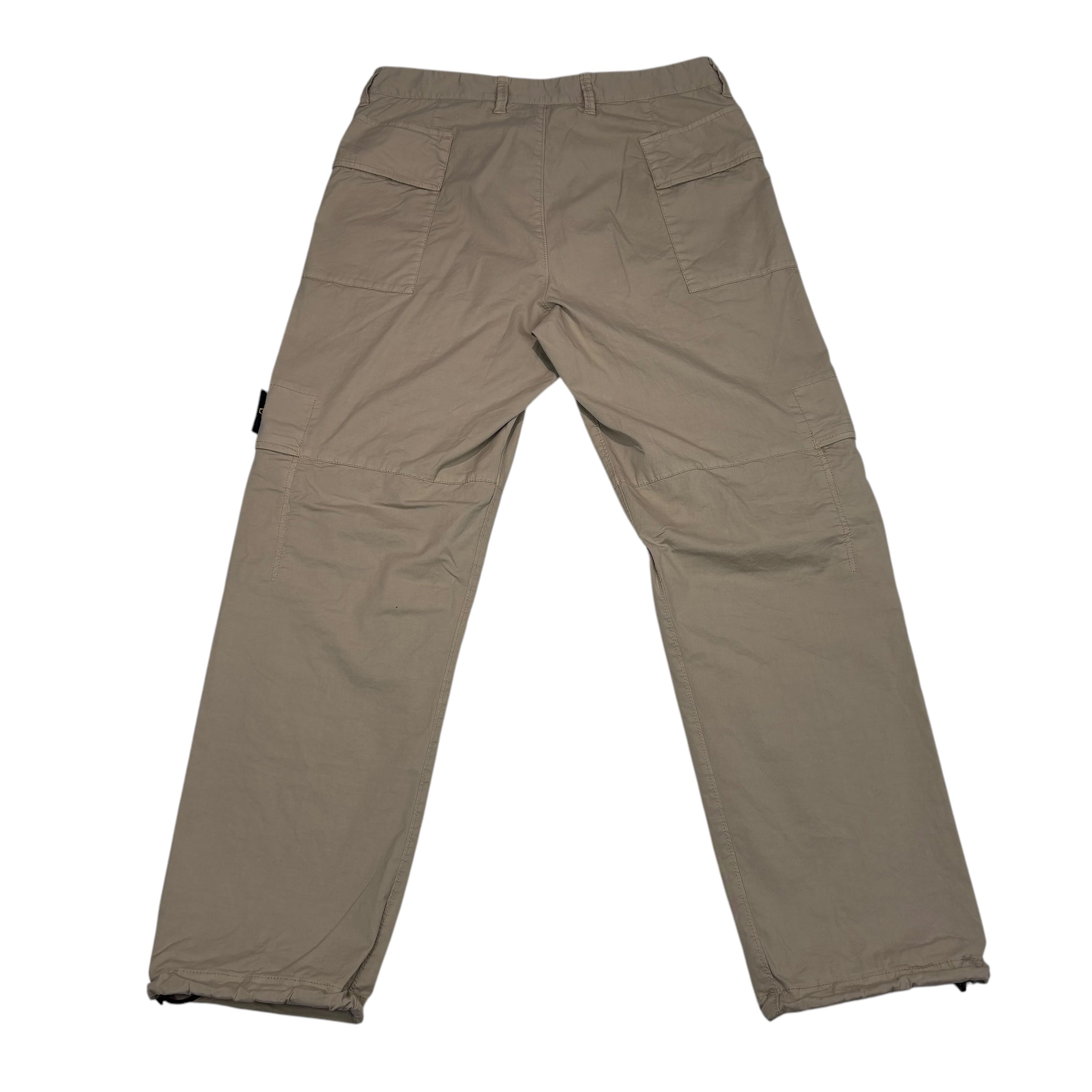Stone Island Beige Compass-Patch Zip-Pocket Trousers