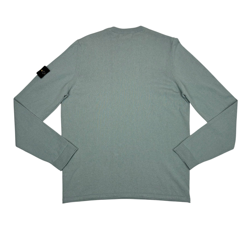 Stone Island Grey Lightweight Cotton Compass Patch Crewneck Jumper