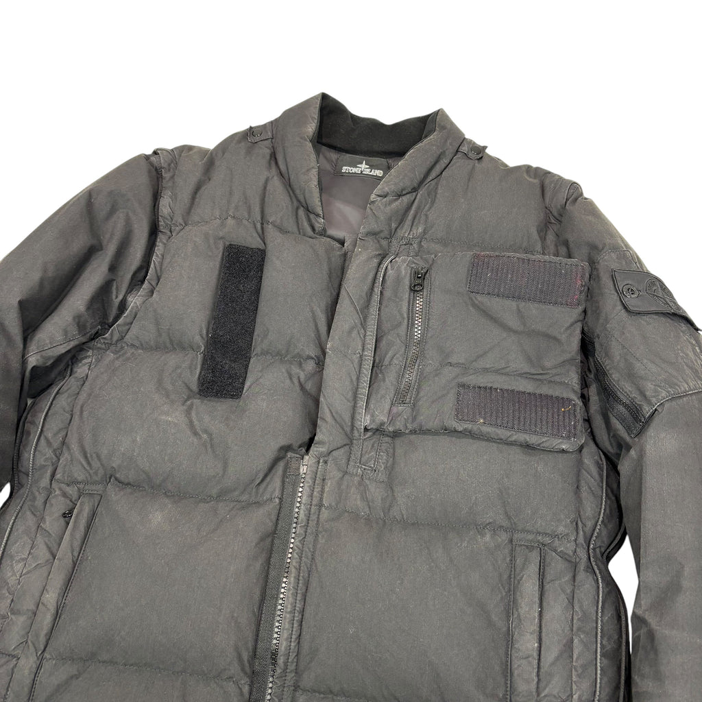 Stone Island Black Shadow Project  Compass-Patch with Removable Arms Cotton Nylon Poplin Down Jacket