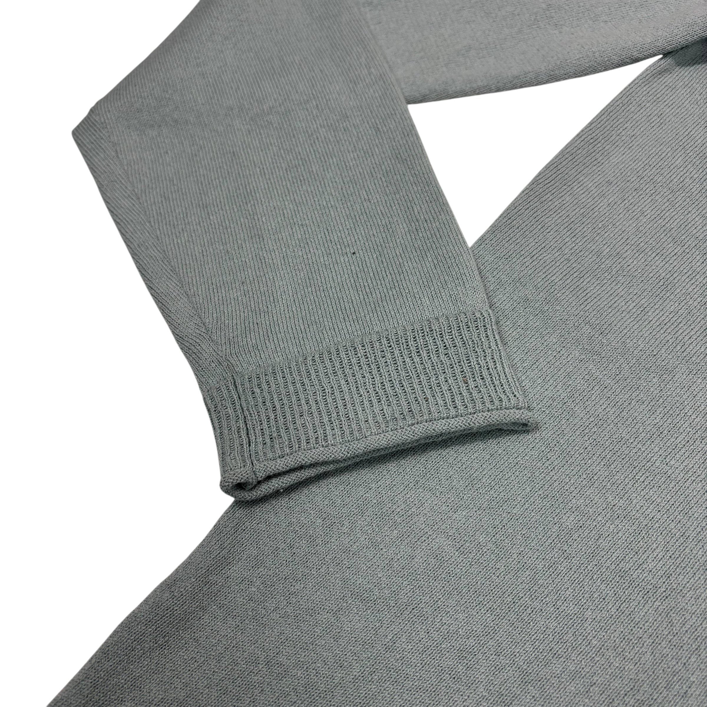 Stone Island Grey Lightweight Cotton Compass Patch Crewneck Jumper