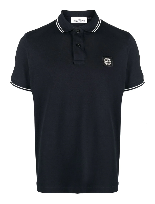 Stone Island Compass logo patch polo shirt