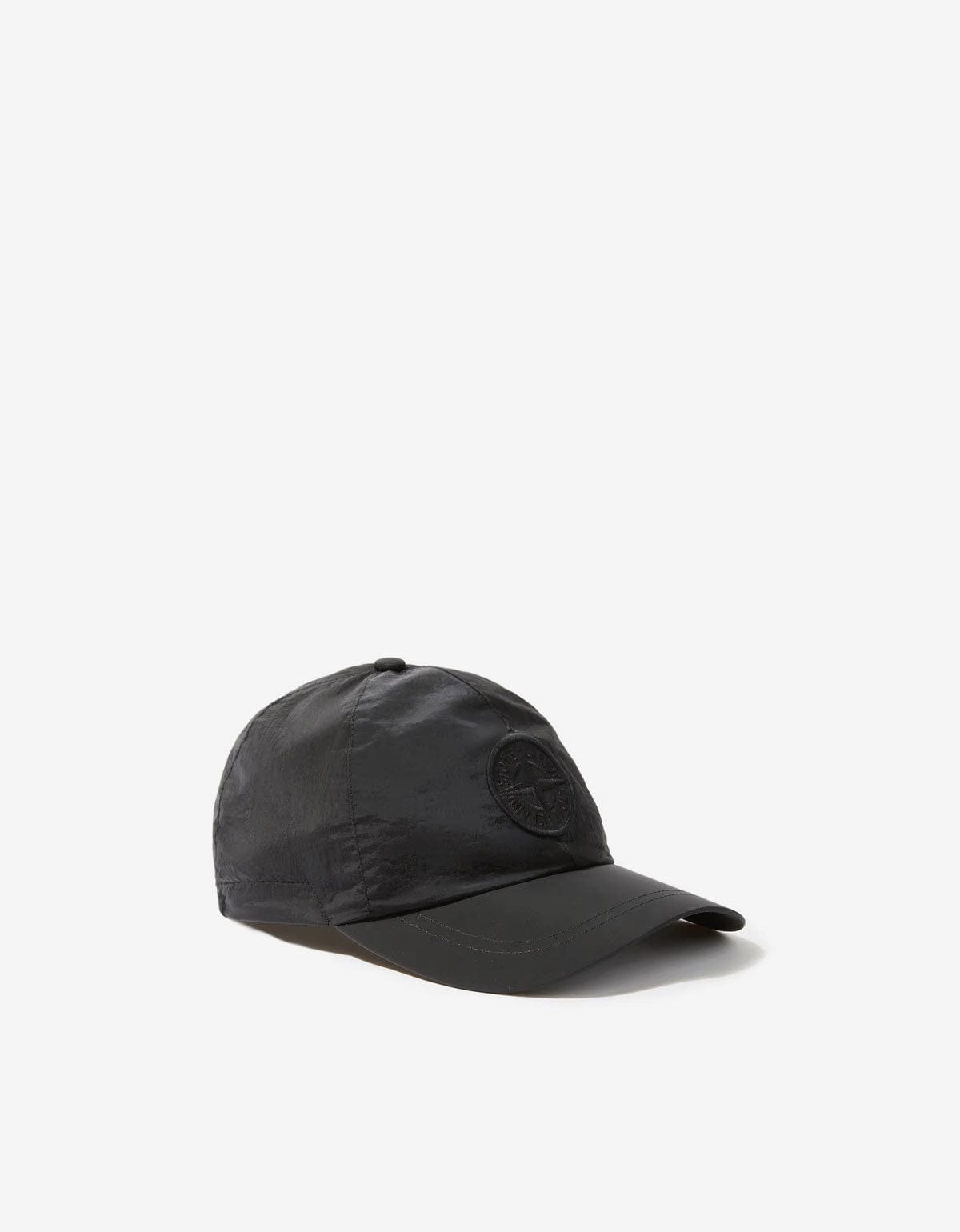 Stone Island Black Nylon Metal Cap
