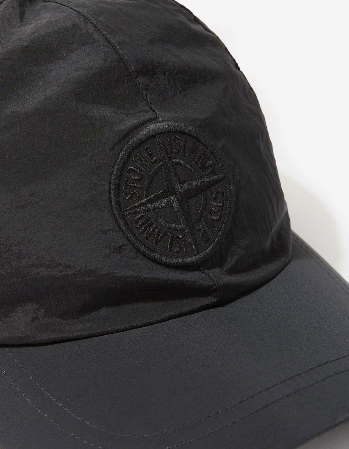 Stone Island Black Nylon Metal Cap