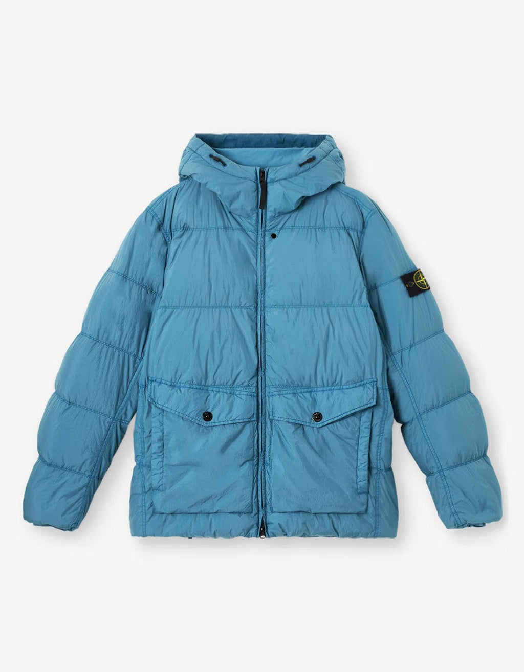 Stone Island Blue Crinkle Reps Ny. Down Jacket