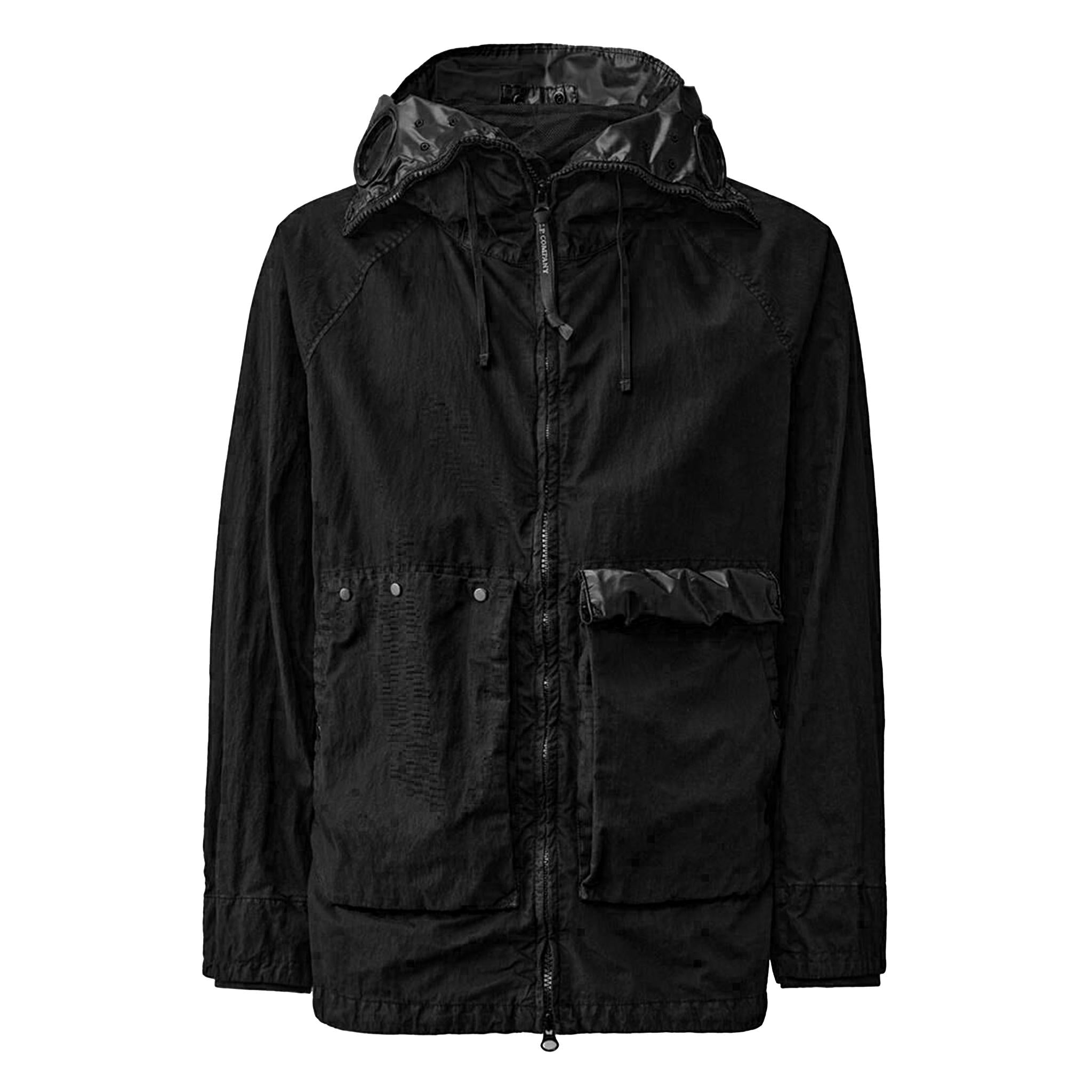 C.P. Company 50 Fili Mixed Gum Goggle Jacket in Black